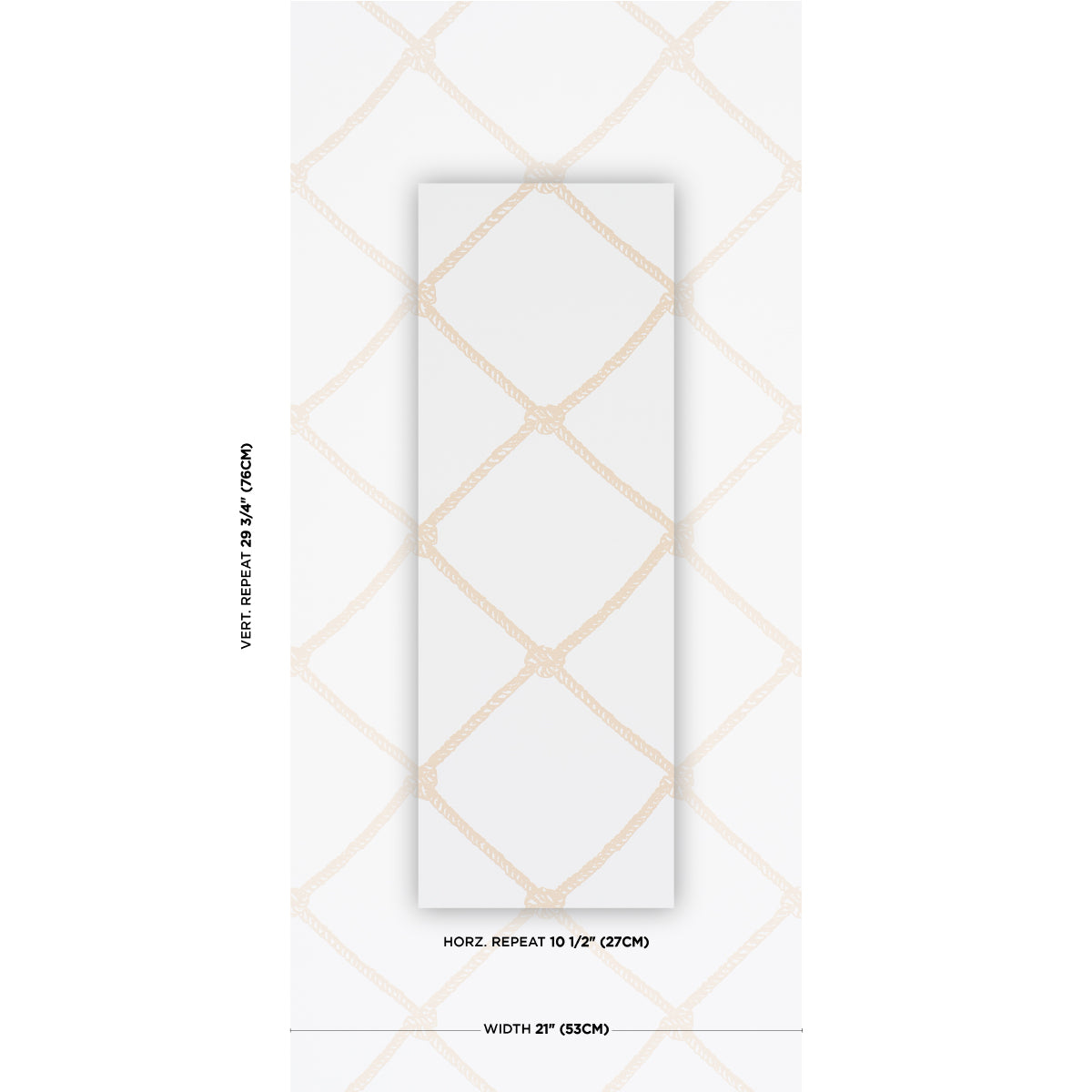 Large Rope Wallpaper in Sand color - pattern number 5019290 - by Schumacher in the Tillett collection