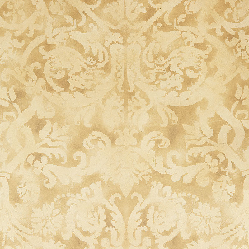 Pontine Damask wallpaper in granite color - pattern number 529112 - by Schumacher in the Palazzo collection
