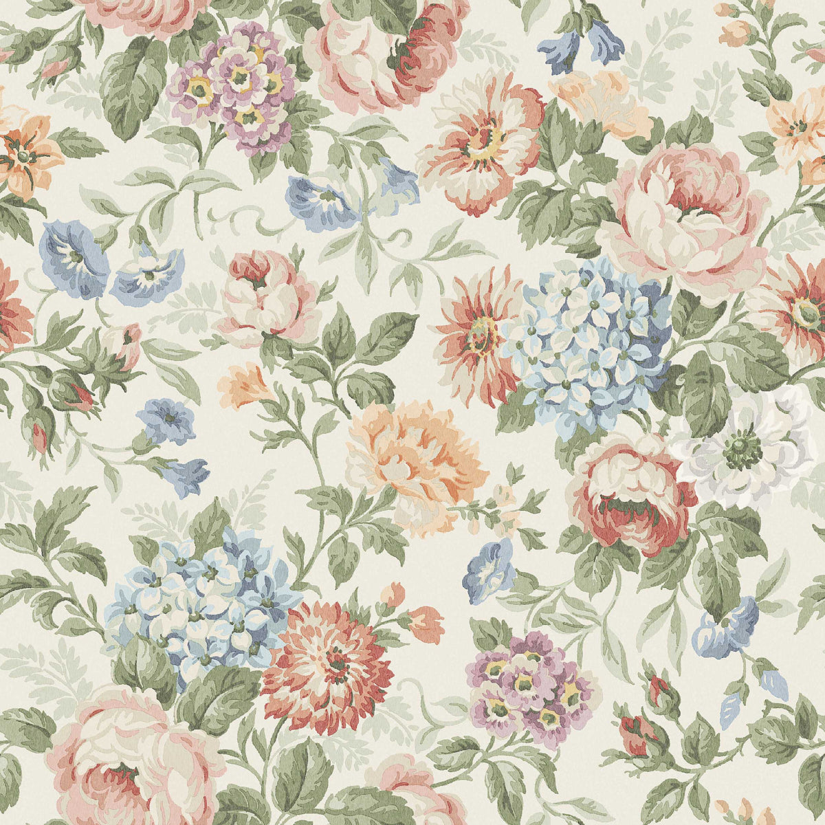 Hortensia wallpaper in multi color - pattern number 5728 - by Schumacher in the Borastapeter collection