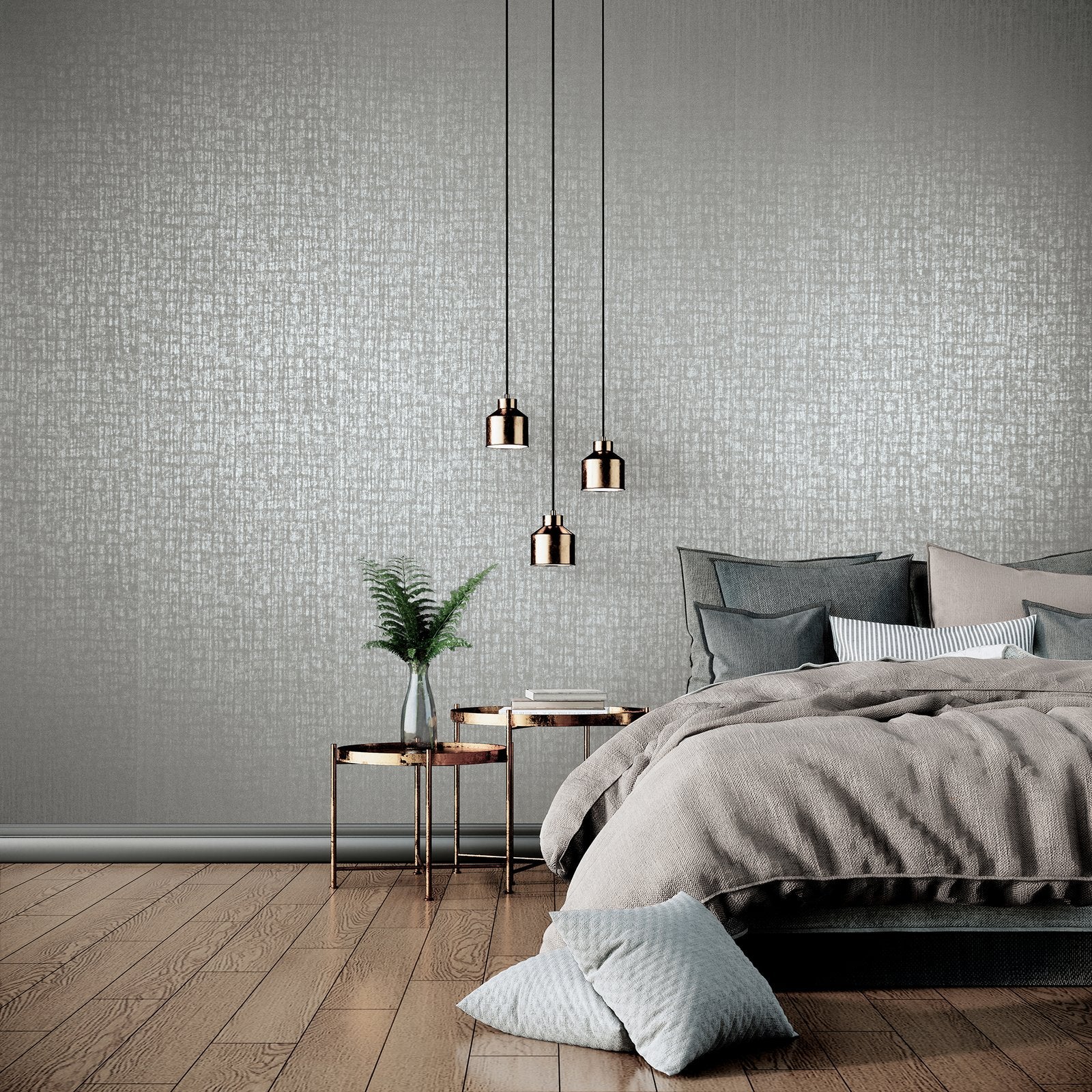 Zeus wallpaper in silver grey color - pattern number 64280 - by Galerie in the Adonea collection