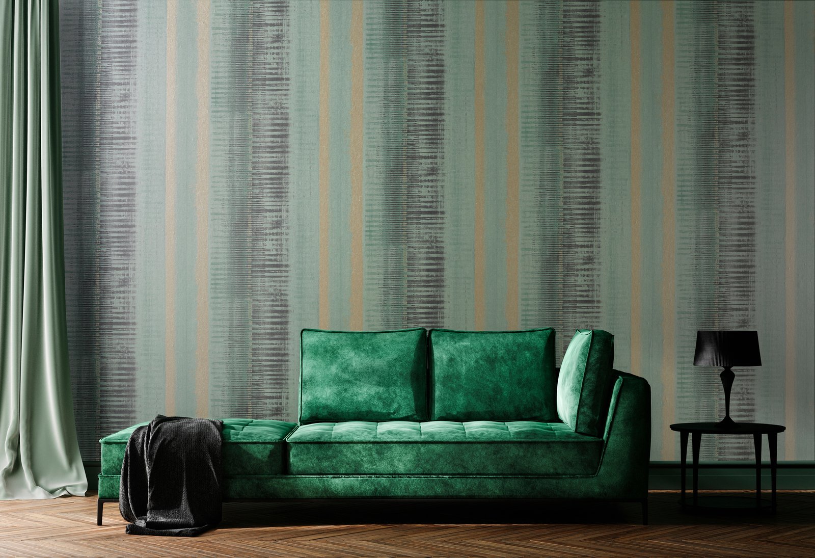 Hermes wallpaper in green color - pattern number 64291 - by Galerie in the Adonea collection