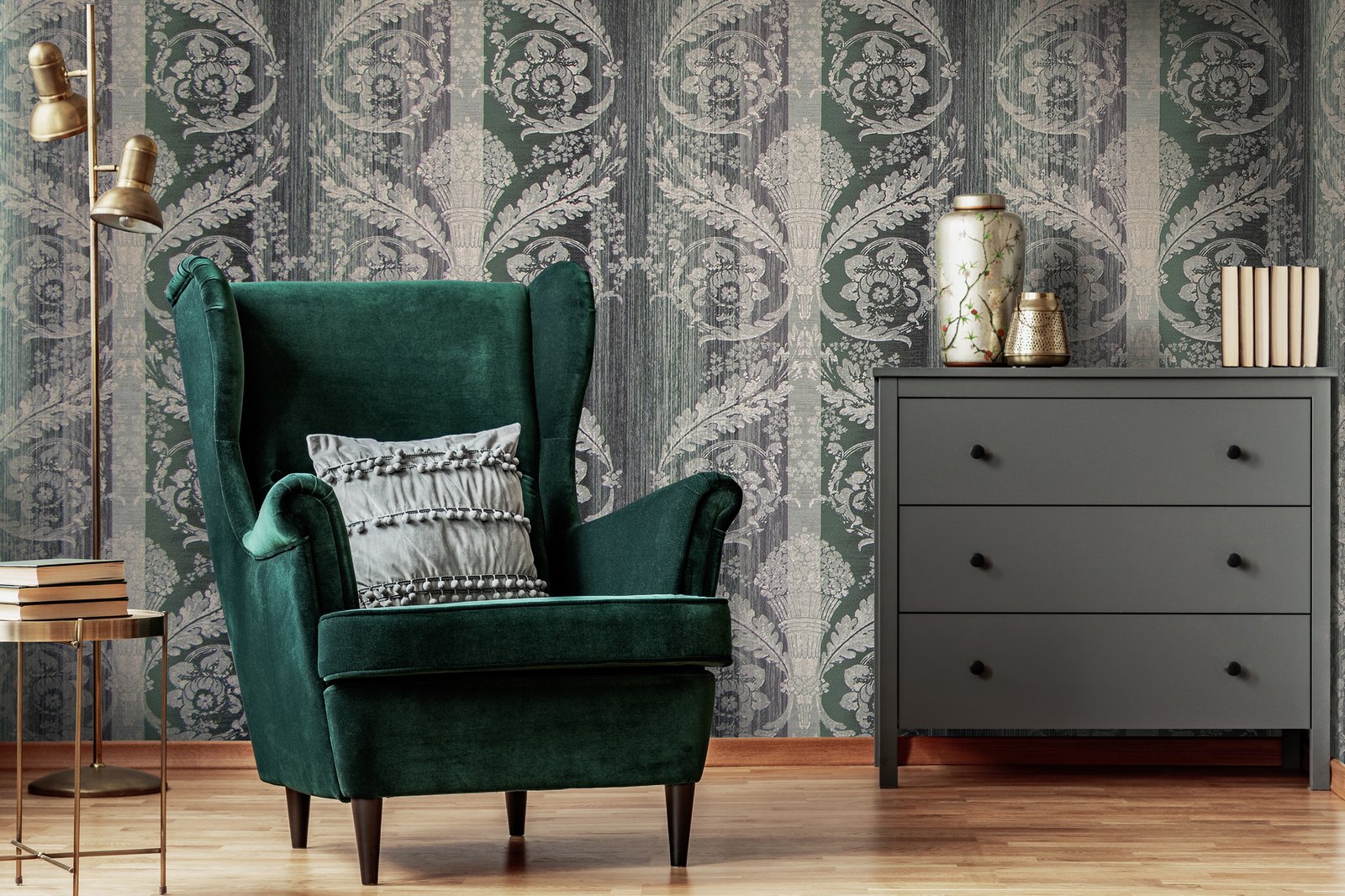 Nerites wallpaper in green color - pattern number 64293 - by Galerie in the Adonea collection