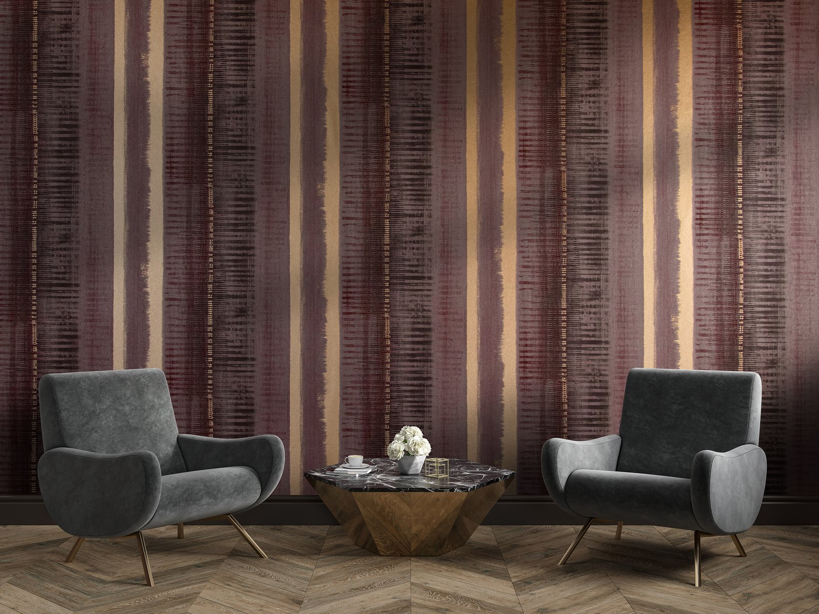 Hermes wallpaper in red color - pattern number 64294 - by Galerie in the Adonea collection