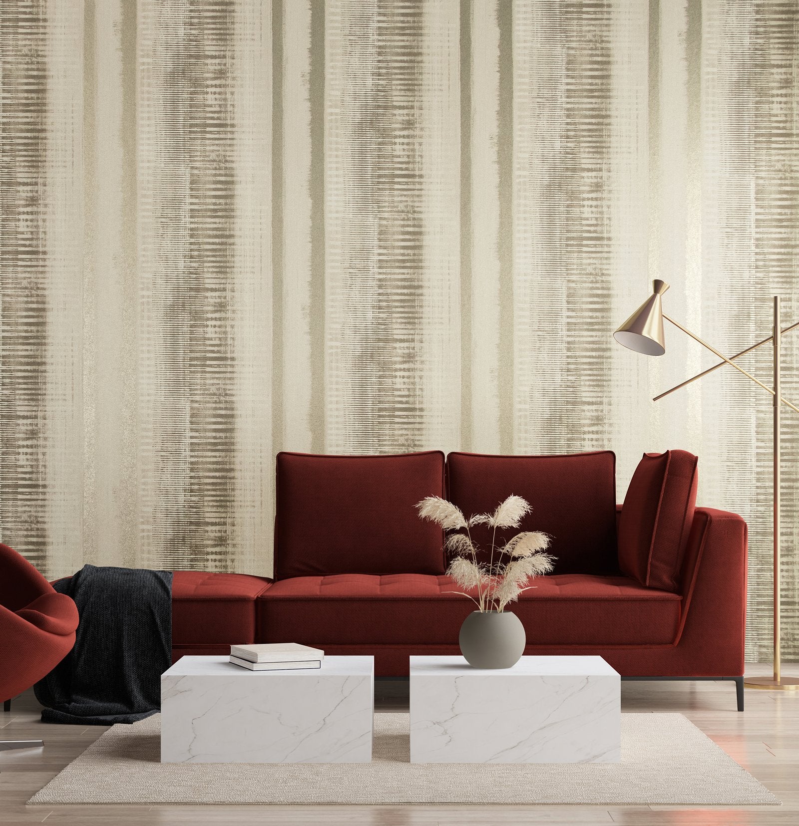 Hermes wallpaper in beige color - pattern number 64324 - by Galerie in the Adonea collection