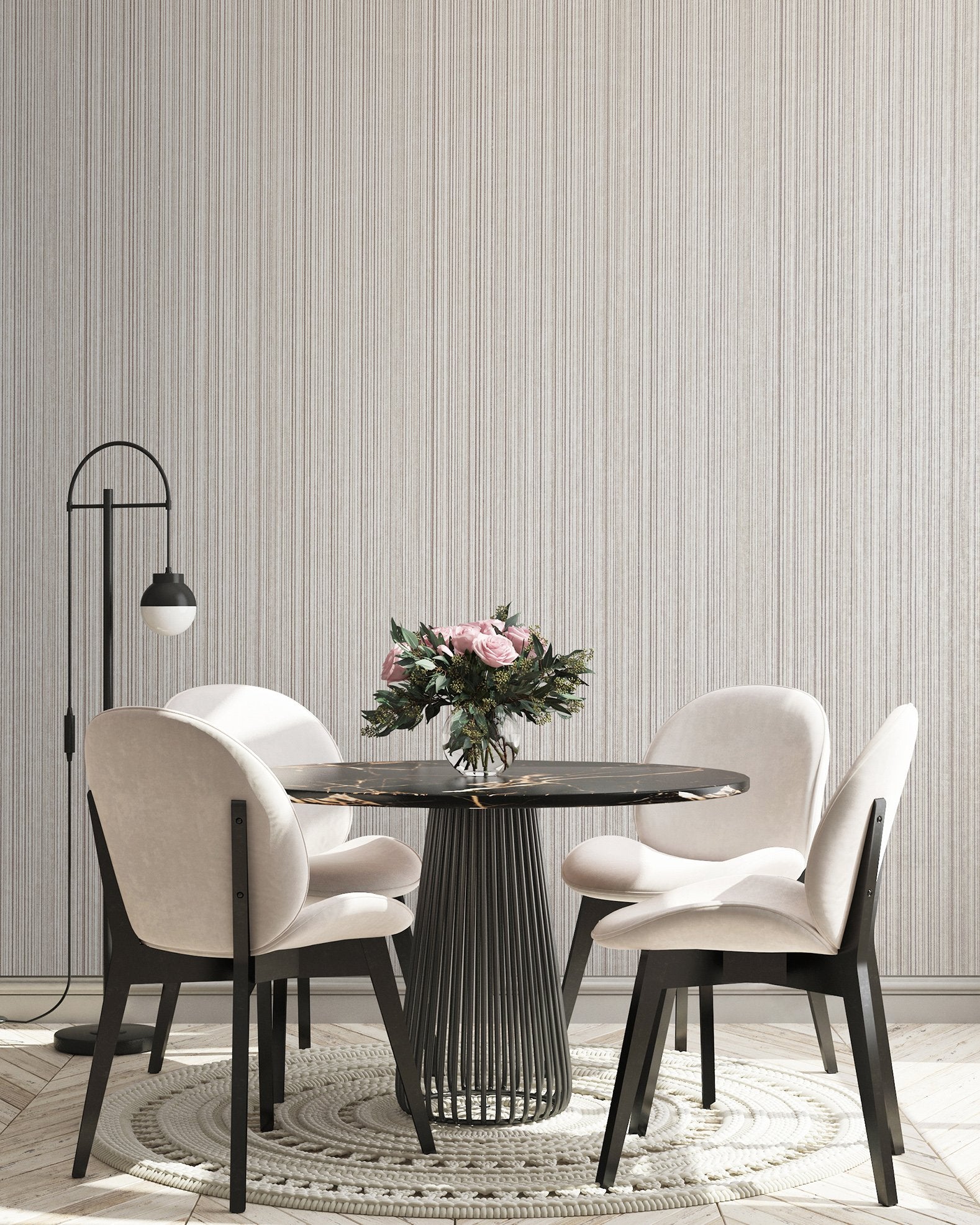 Jupiter Fossil Grey wallpaper in silver grey color - pattern number GH64614-23 - by Galerie in the Universe collection