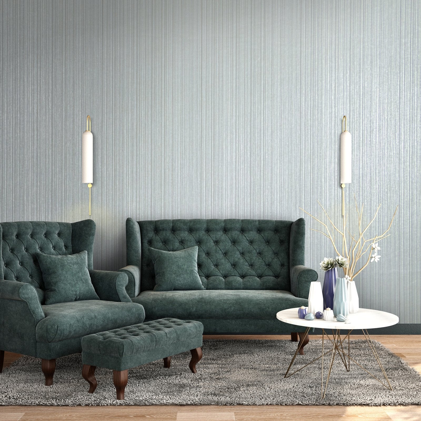 Jupiter Stone Blue wallpaper in blue color - pattern number GH64615-23 - by Galerie in the Universe collection