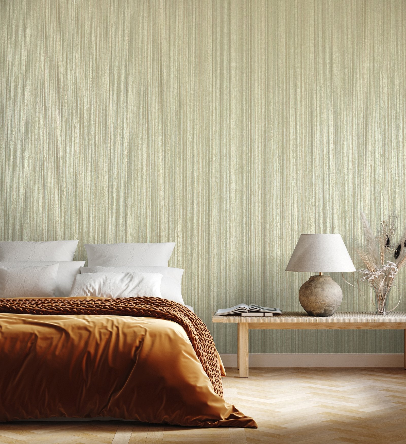 Jupiter Sage Green wallpaper in green color - pattern number GH64617-23 - by Galerie in the Universe collection