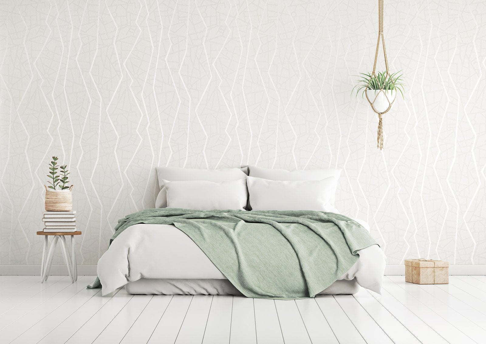 Connection Ivory White wallpaper in white color - pattern number GH64640-23 - by Galerie in the Slow Living collection