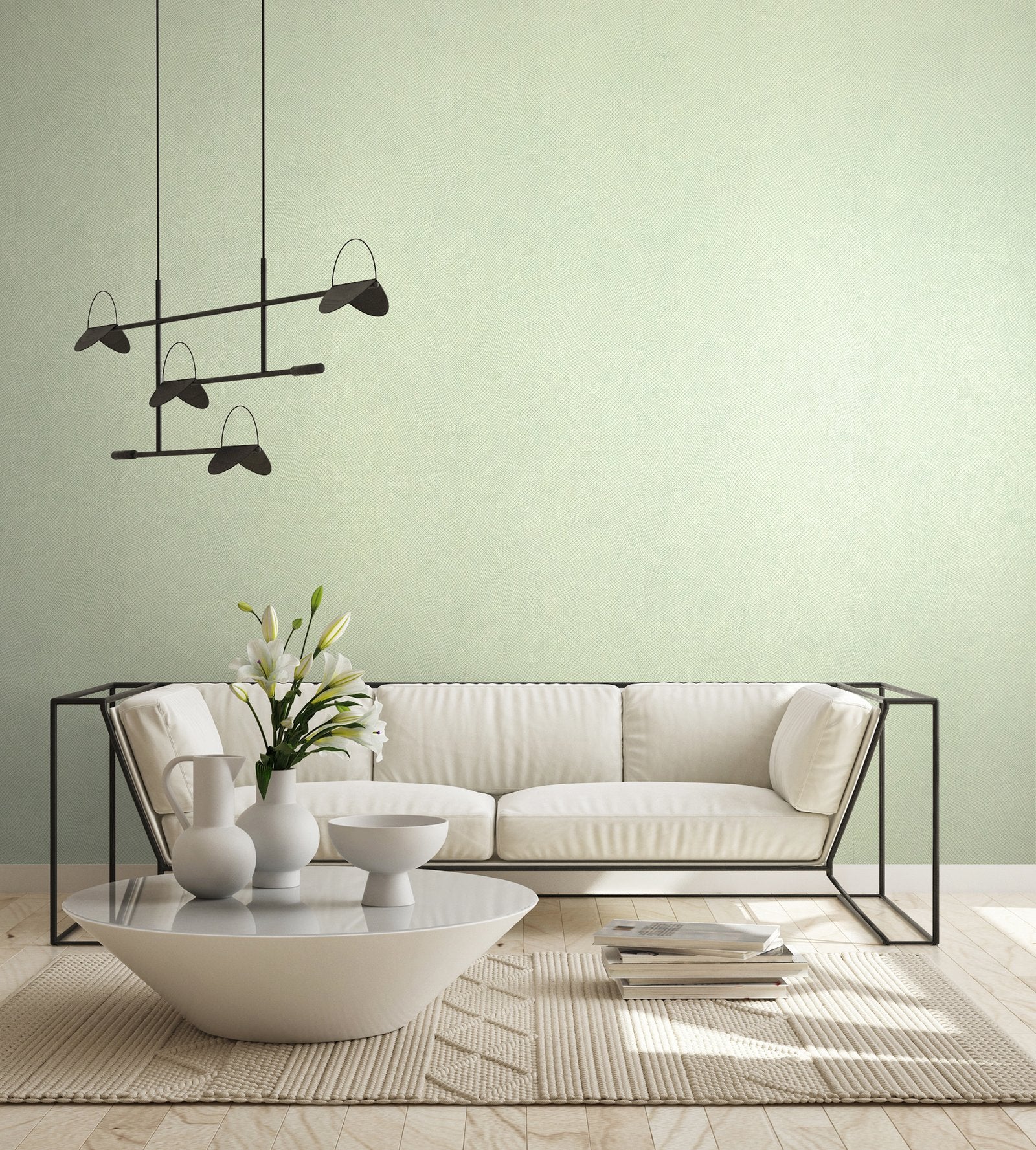 Spirit Wasabi Green wallpaper in green color - pattern number GH64642-23 - by Galerie in the Slow Living collection