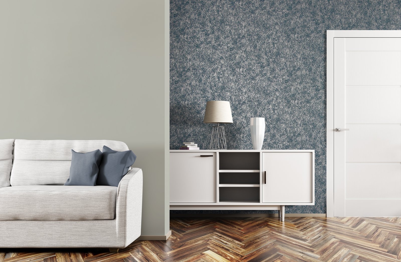 Holistic Night Blue wallpaper in blue color - pattern number GH64656-23 - by Galerie in the Slow Living collection