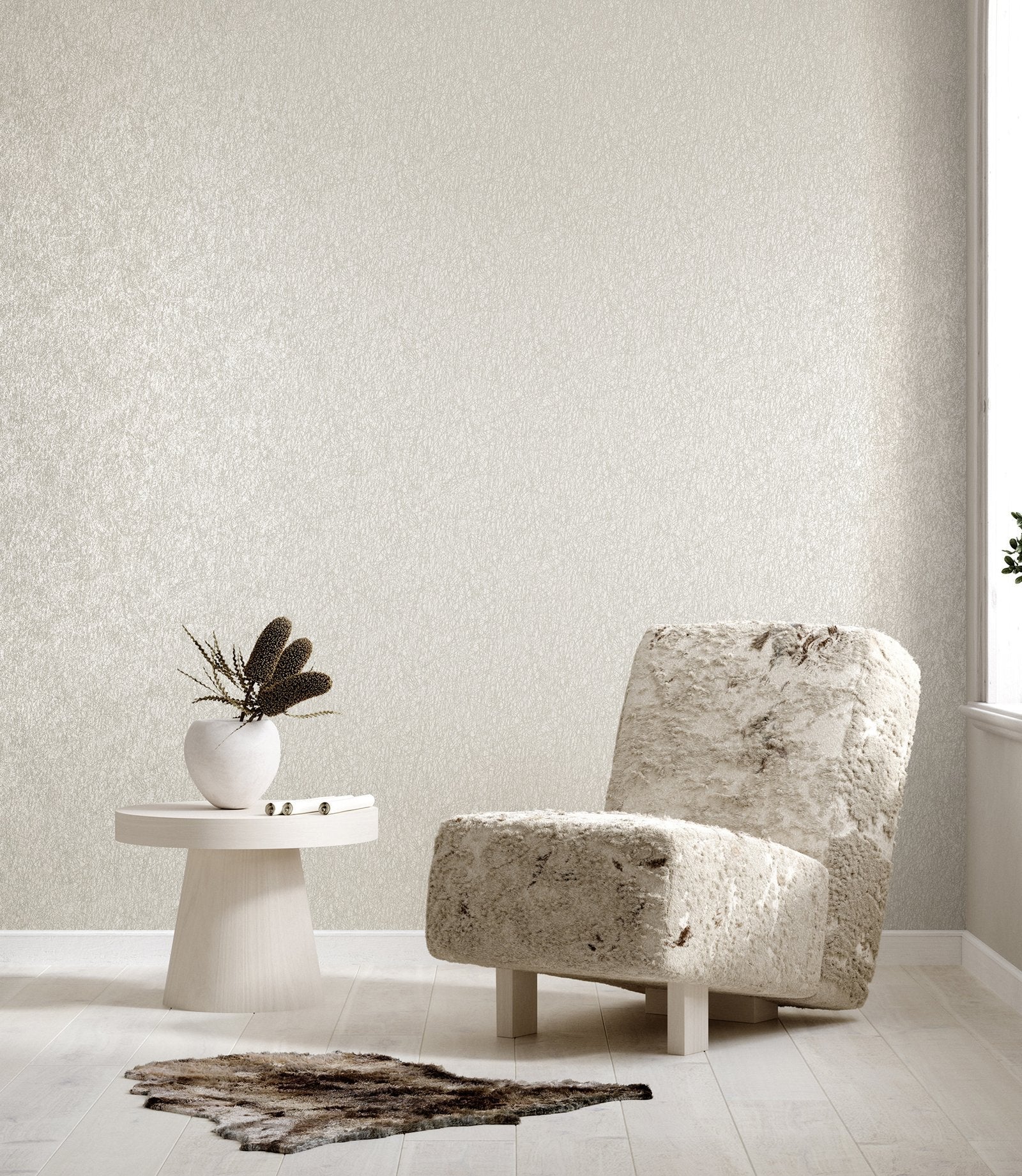 Holistic Linen White wallpaper in cream color - pattern number GH64659-23 - by Galerie in the Slow Living collection