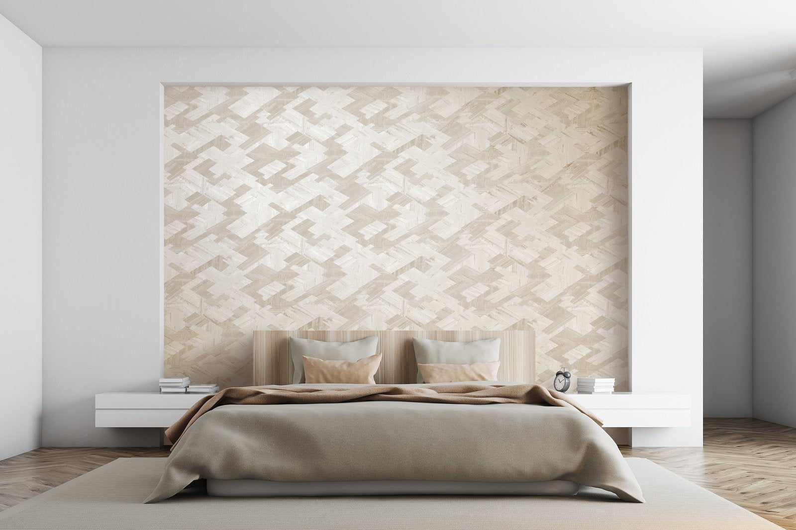Ralph Linen white wallpaper in beige color - pattern number GH64677-23 - by Galerie in the Slow Living collection