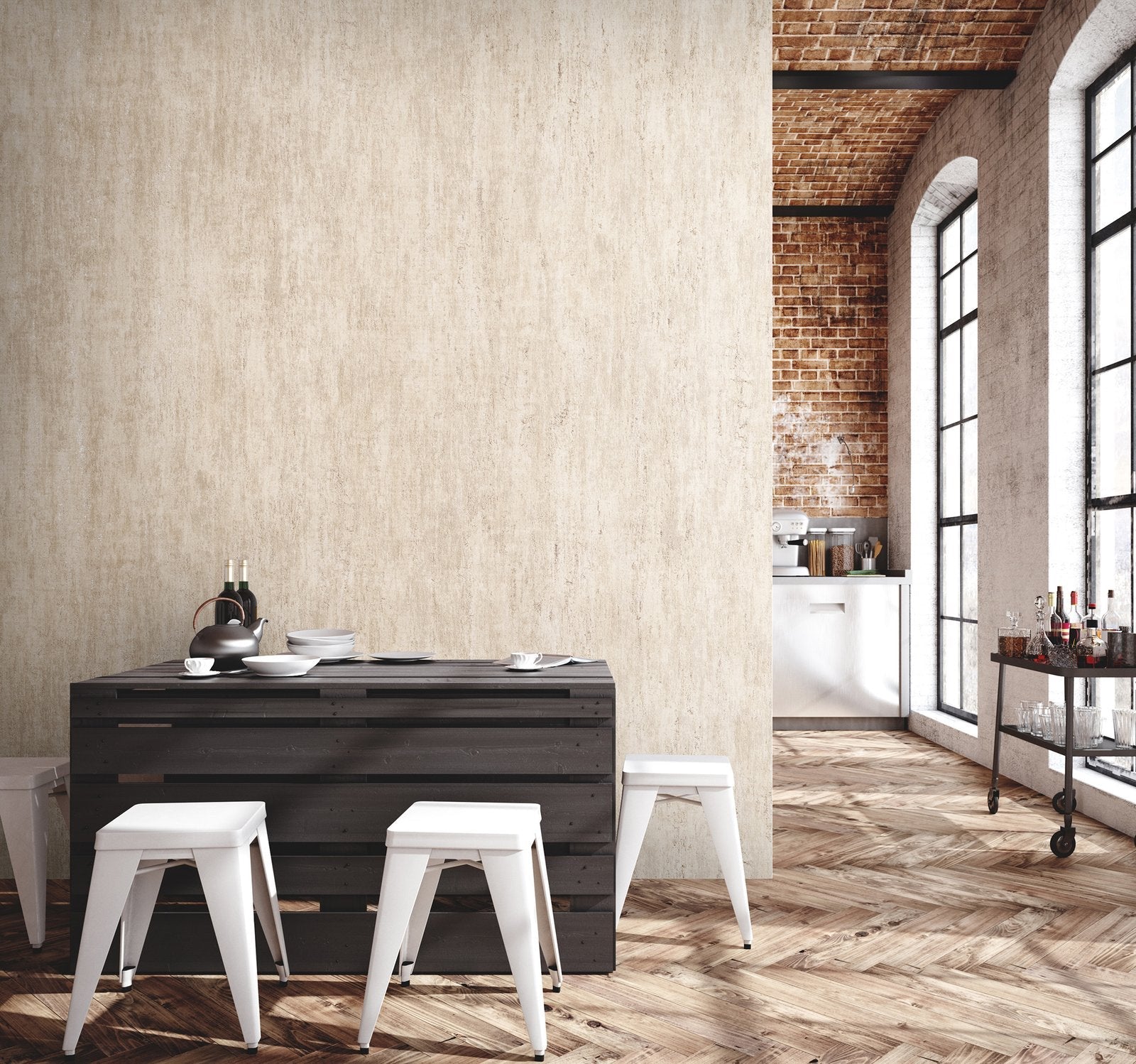 Brera wallpaper in beige color - pattern number GH64850-23 - by Galerie in the Urban Classics collection