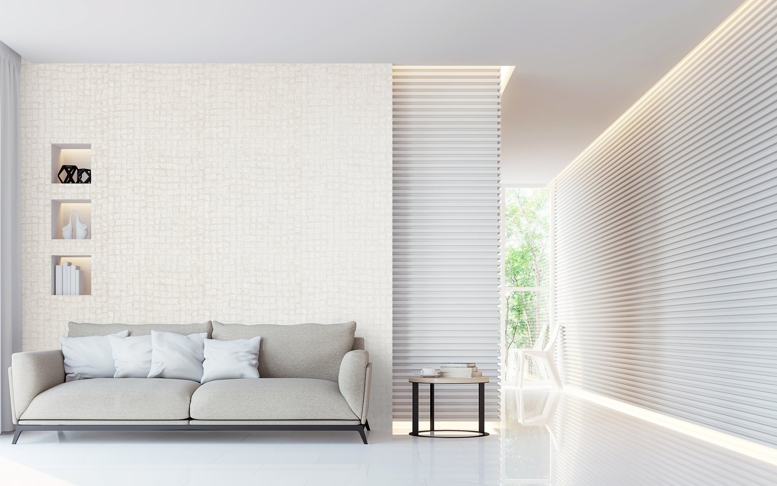 Manhattan / Loft Tile wallpaper in white color - pattern number GH64861-23 - by Galerie in the Urban Classics collection