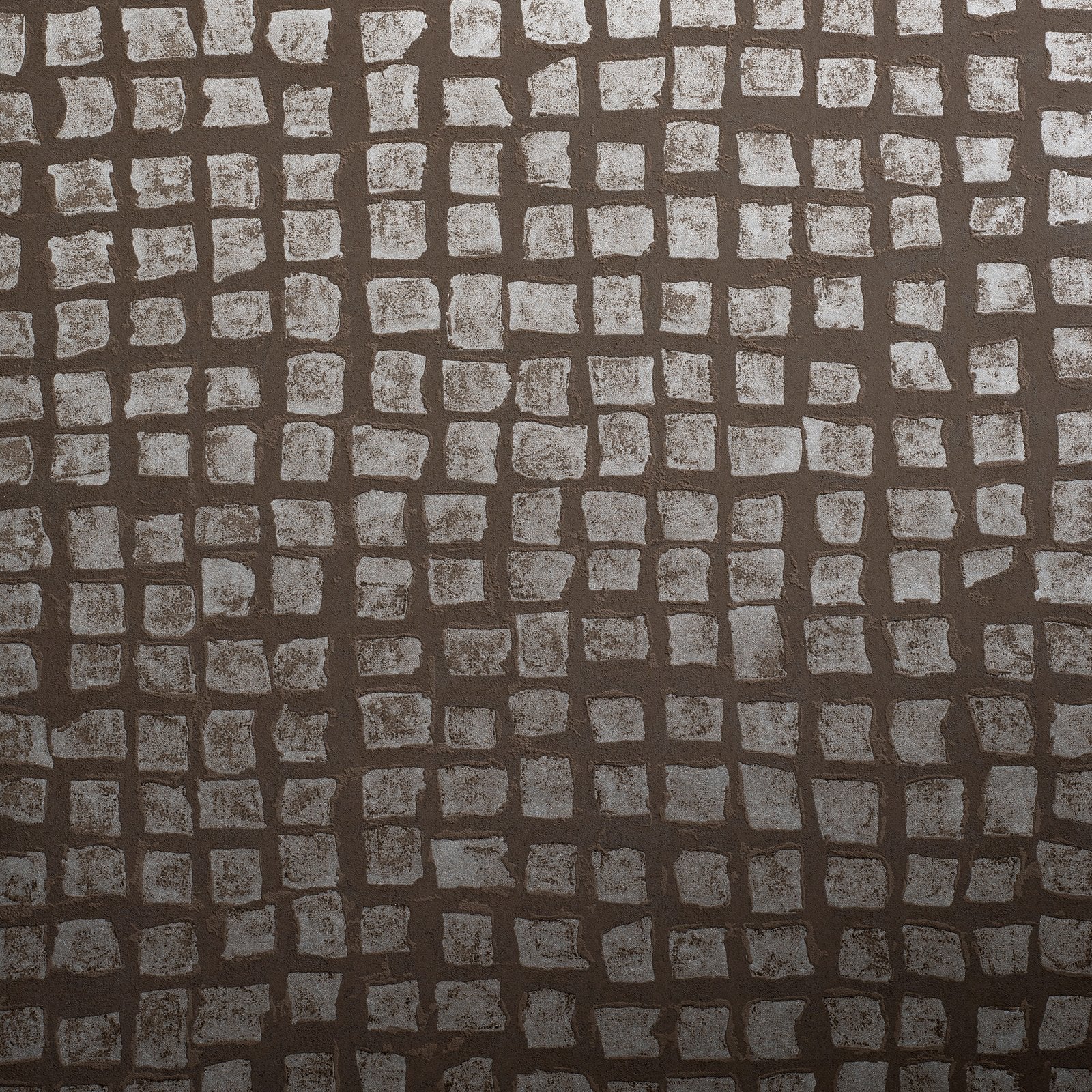 Manhattan / Loft Tile wallpaper in bronze brown color - pattern number GH64866-23 - by Galerie in the Urban Classics collection