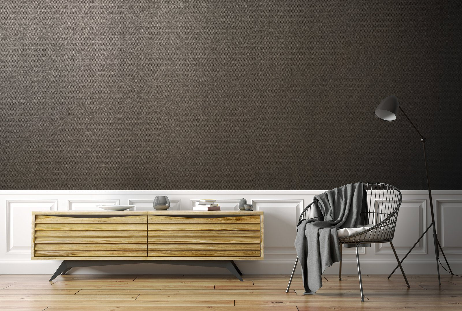 Haga / Vignette Stripe wallpaper in bronze brown color - pattern number GH64873-23 - by Galerie in the Urban Classics collection