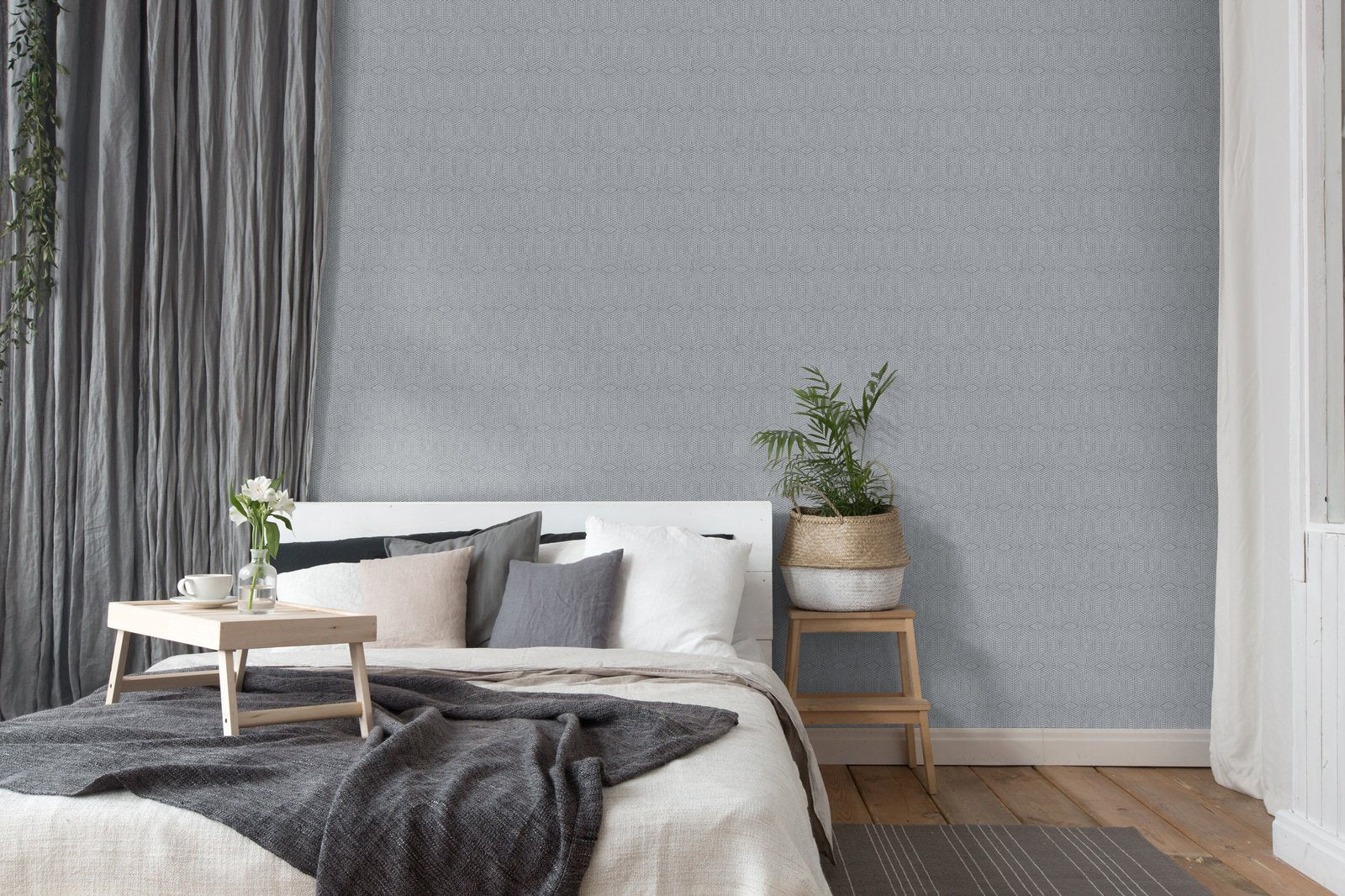 Greek Tile wallpaper in silver grey color - pattern number GH65006-23 - by Galerie in the Feel collection