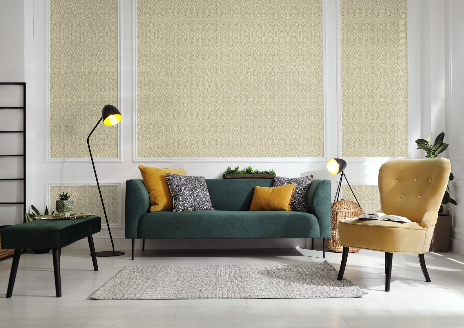 Greek Tile wallpaper in beige color - pattern number GH65007-23 - by Galerie in the Feel collection