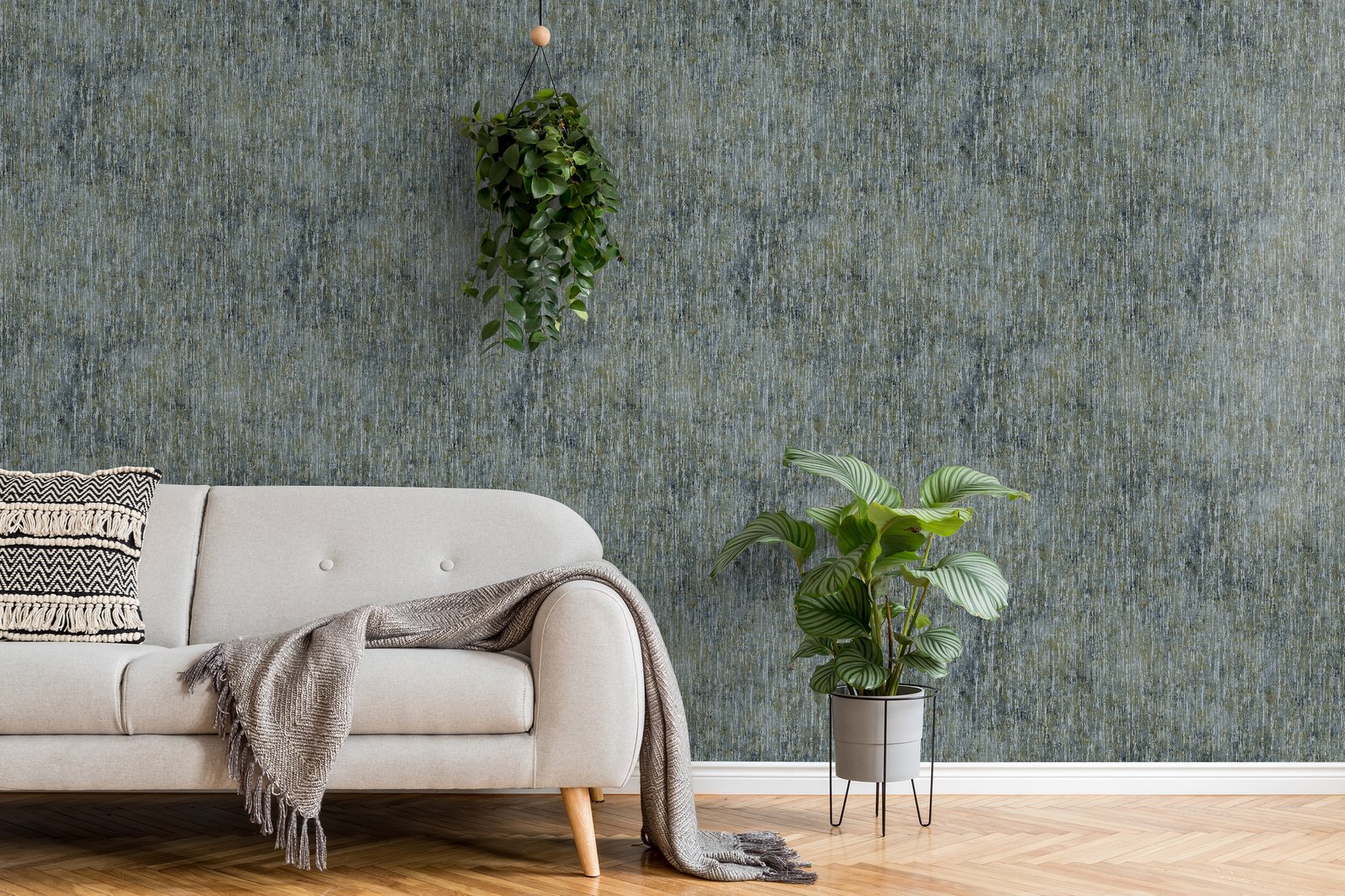 Bark wallpaper in blue color - pattern number GH65013-23 - by Galerie in the Feel collection