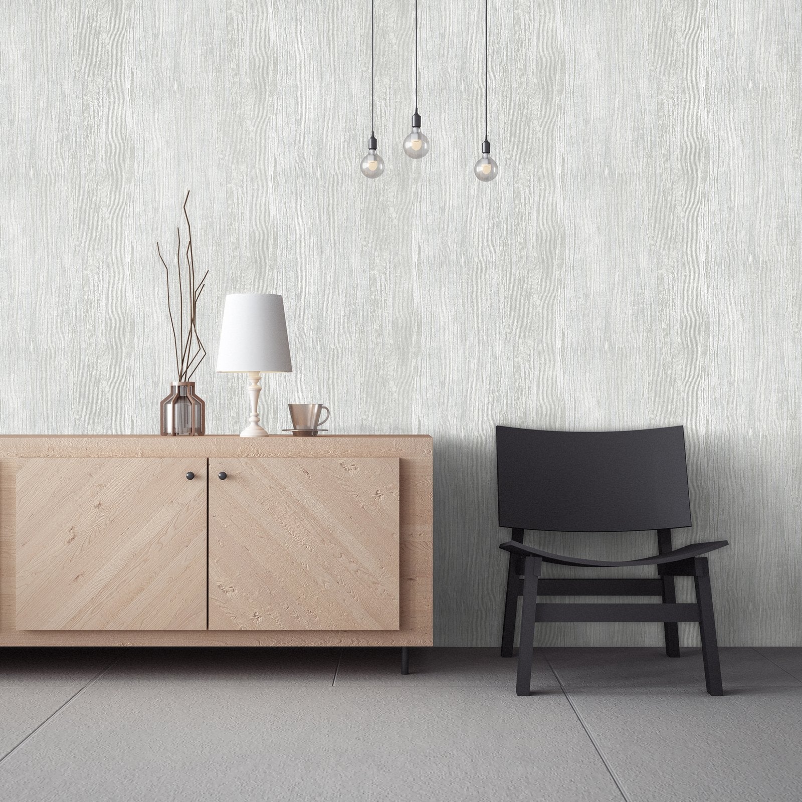 Wooden wallpaper in silver grey color - pattern number GH65036-23 - by Galerie in the Feel collection