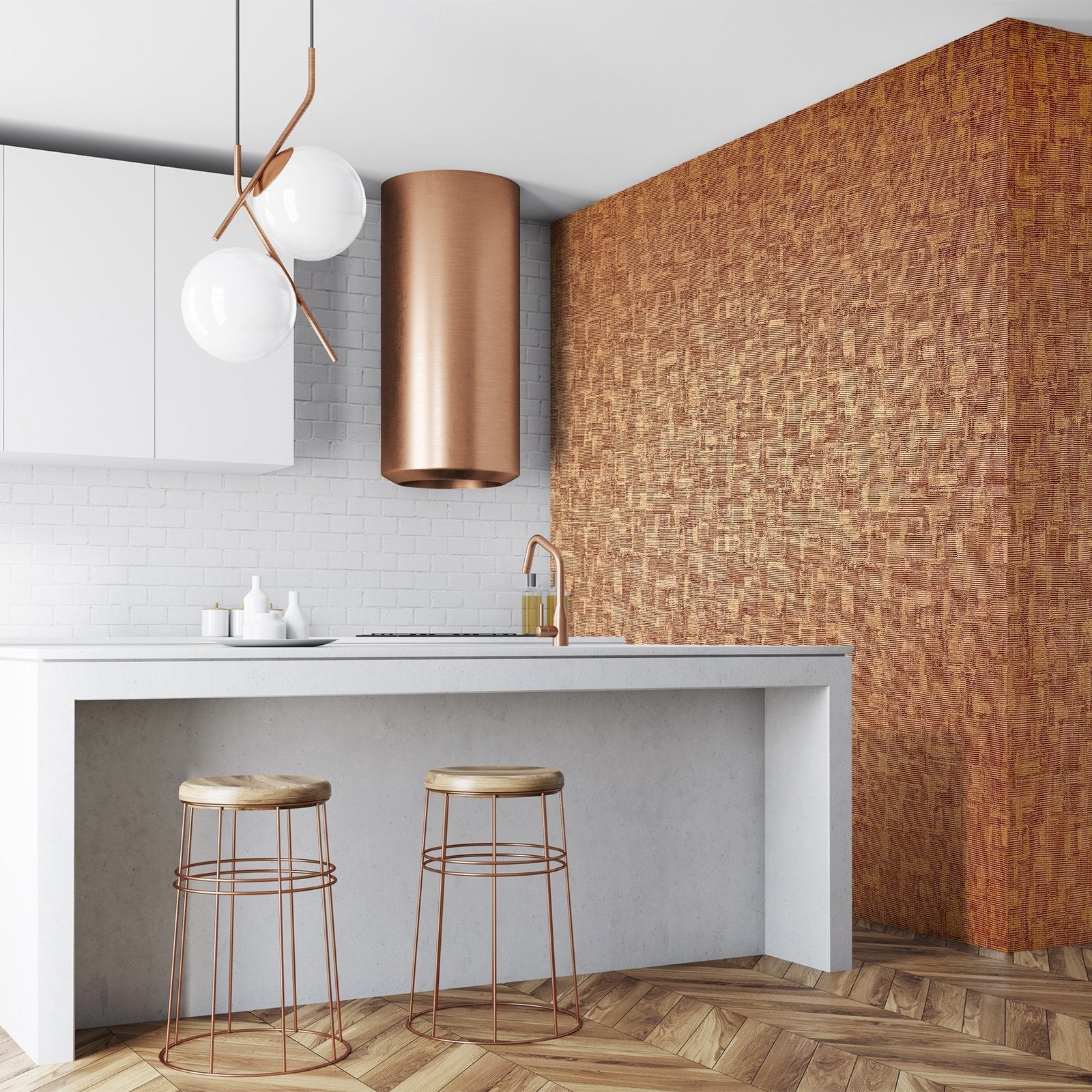 Jaquard wallpaper in gold color - pattern number GH65170-23 - by Galerie in the Precious collection