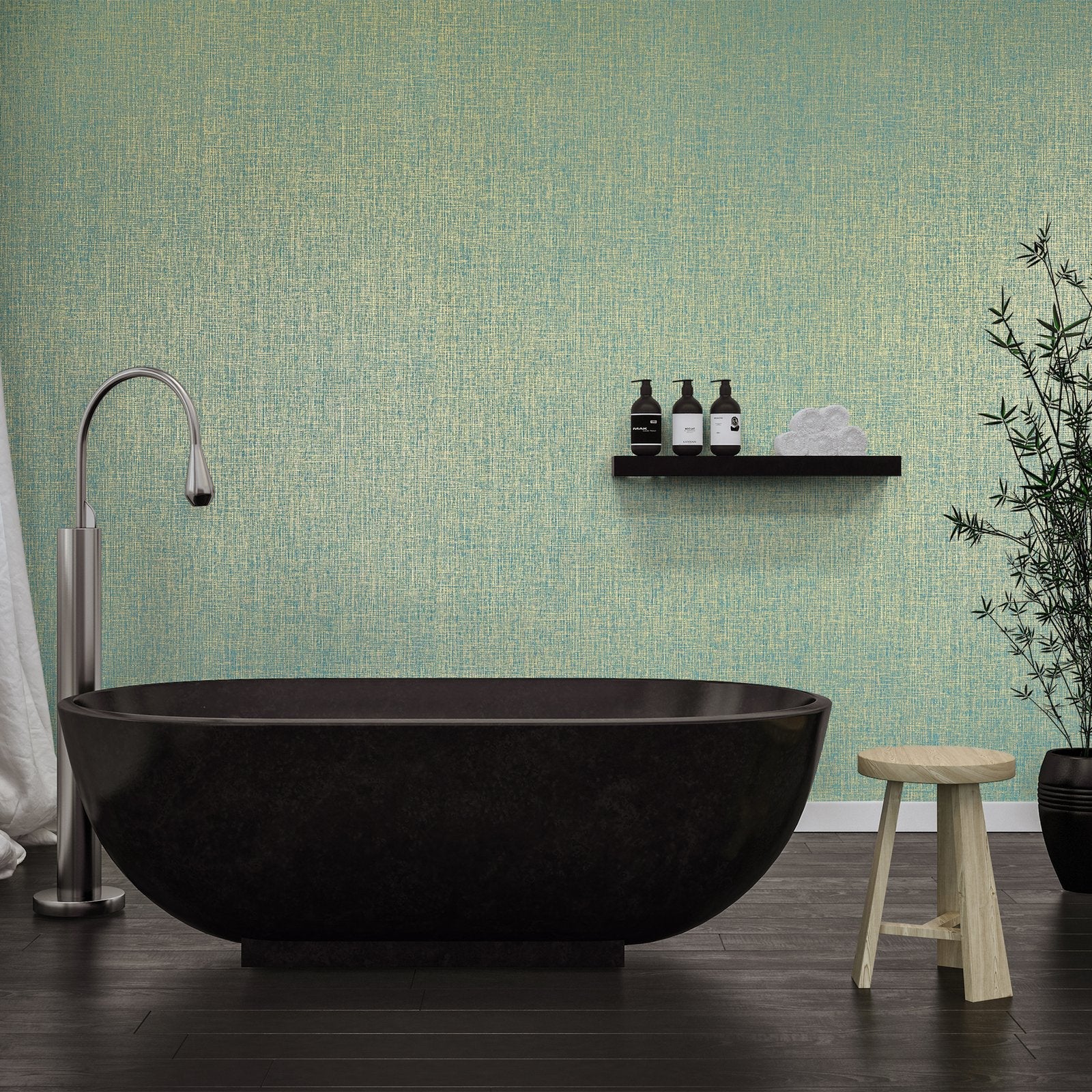 Canvas wallpaper in gold color - pattern number GH65180-23 - by Galerie in the Precious collection