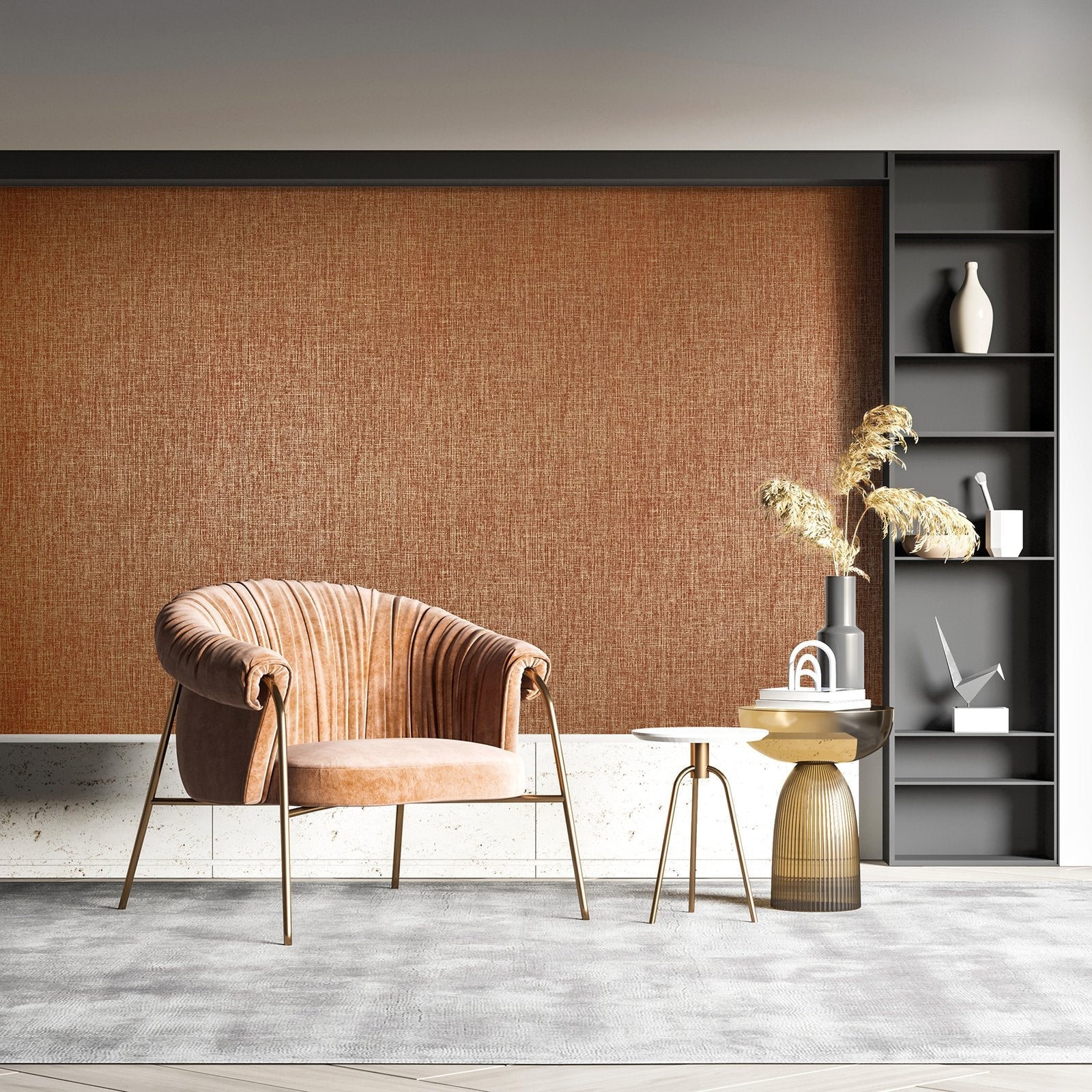Canvas wallpaper in gold color - pattern number GH65181-23 - by Galerie in the Precious collection