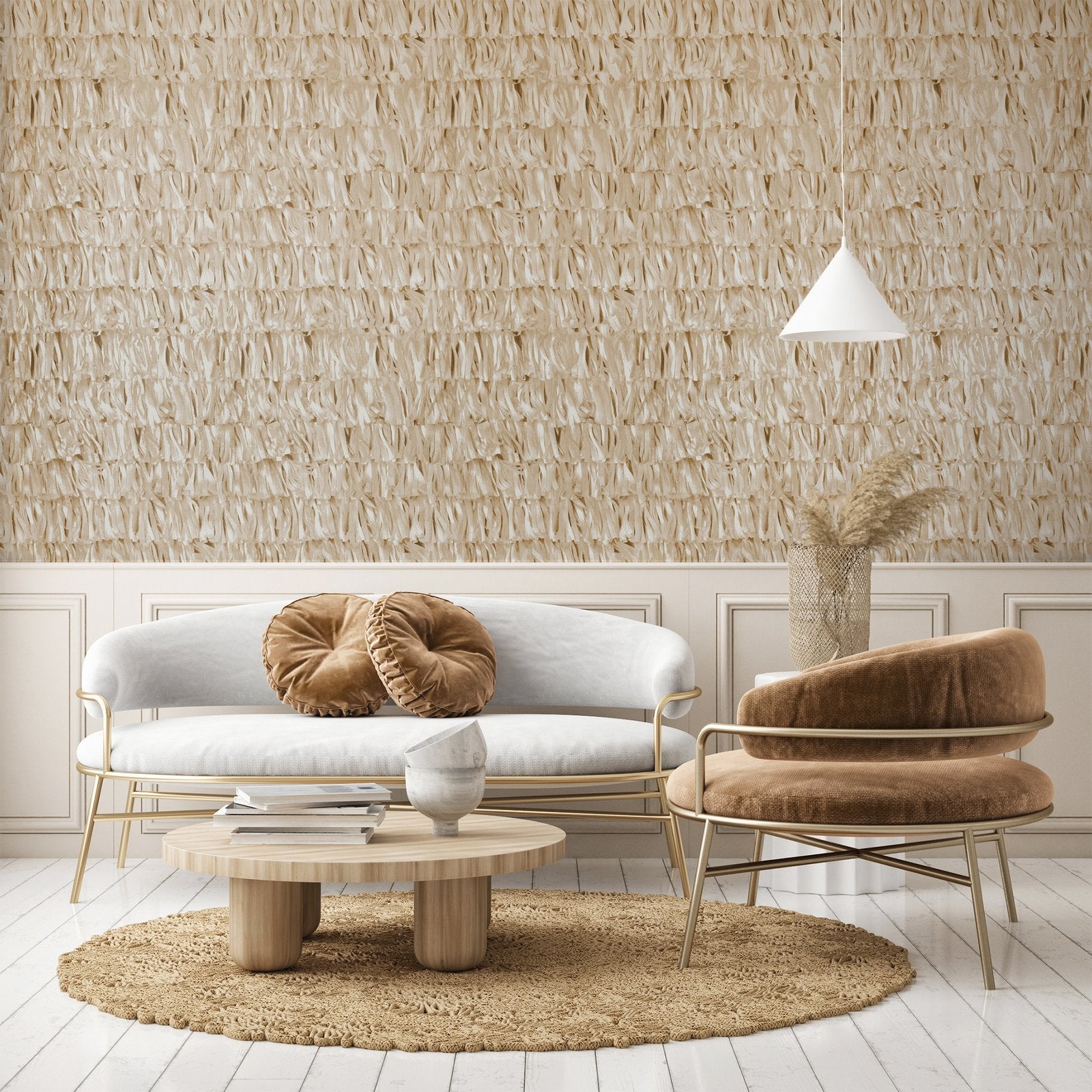 Calma wallpaper in orange color - pattern number GH65313-23 - by Galerie in the Salt collection