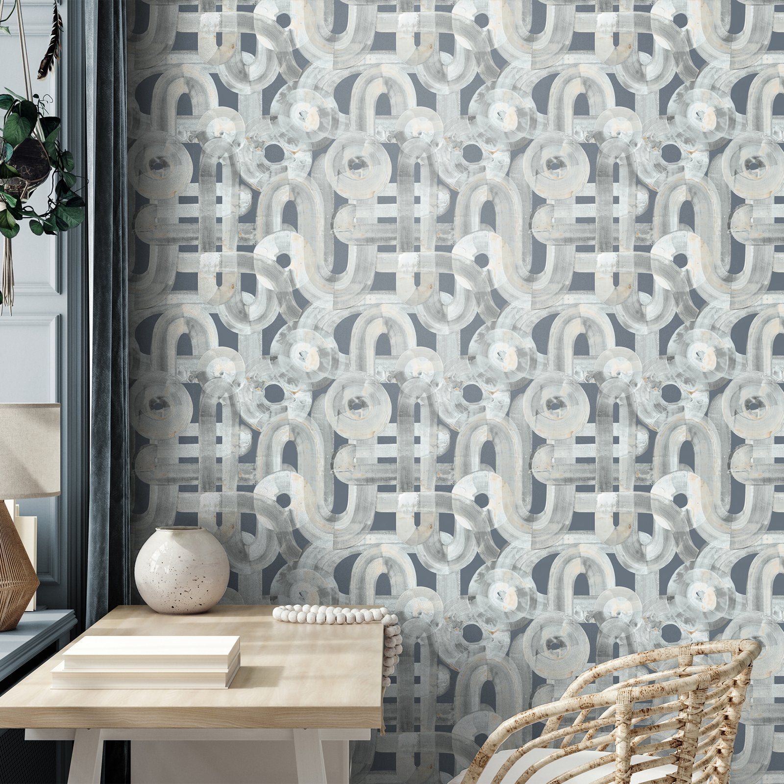 Penello wallpaper in blue color - pattern number GH65320-23 - by Galerie in the Salt collection