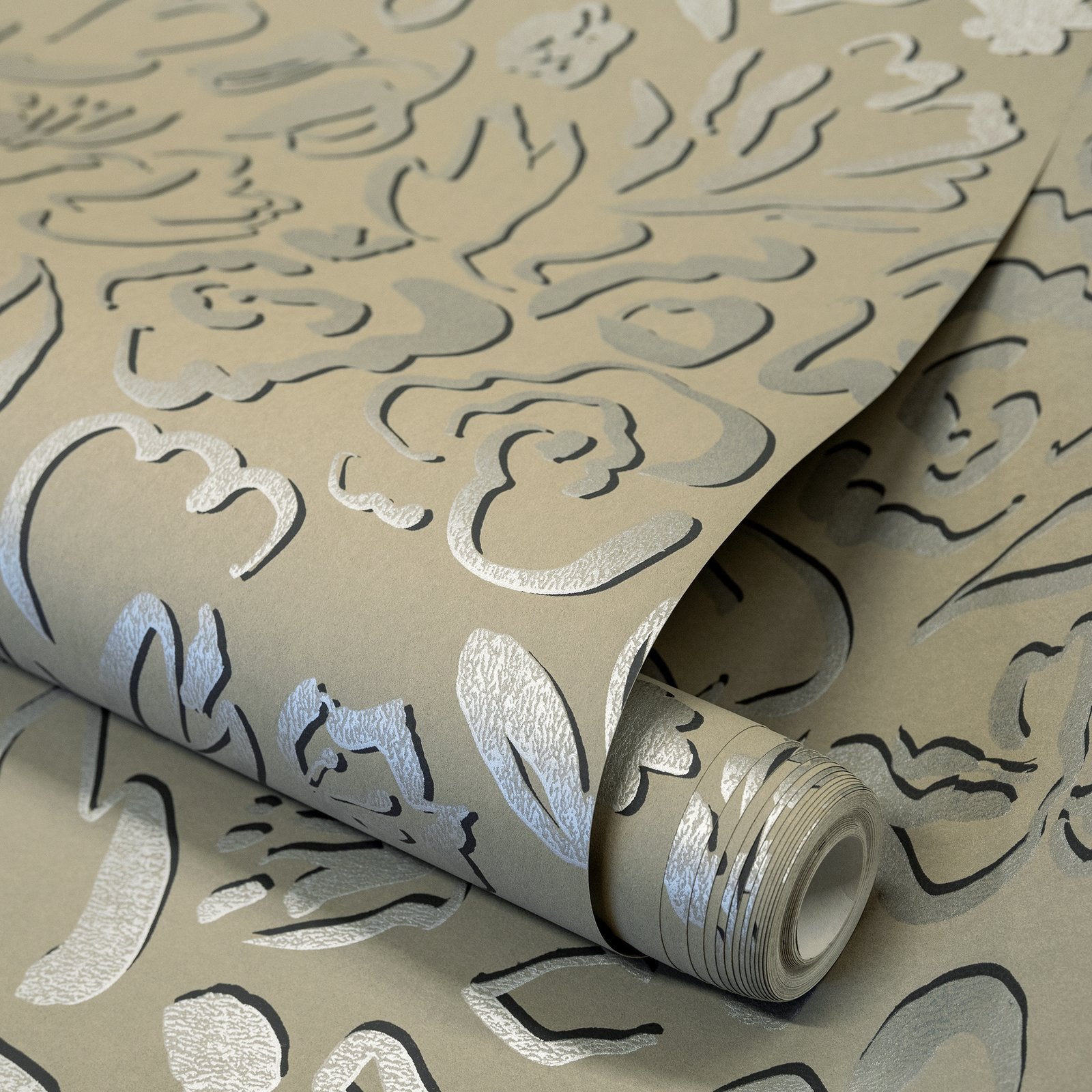 Fiore wallpaper in bronze brown color - pattern number GH65330-23 - by Galerie in the Salt collection