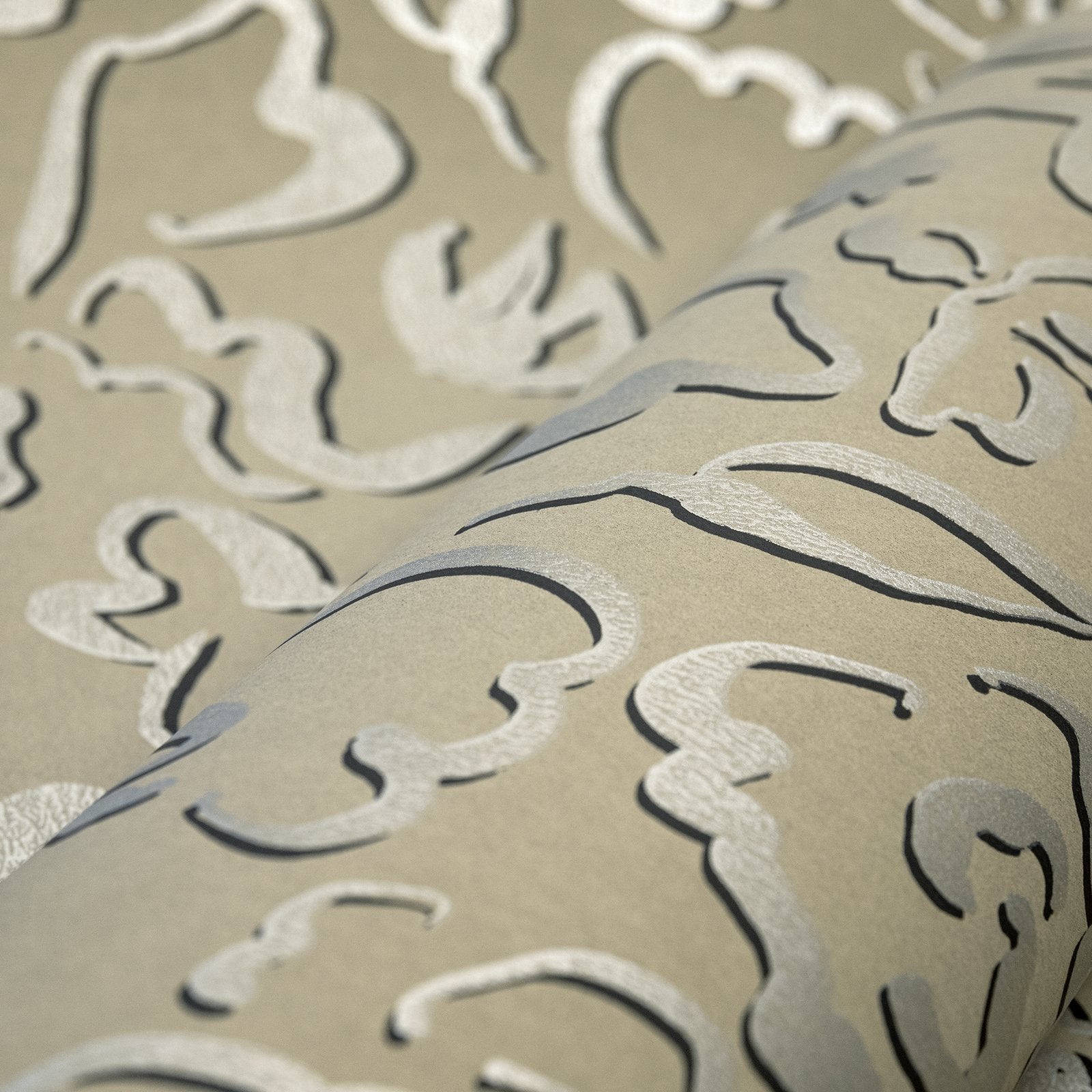 Fiore wallpaper in bronze brown color - pattern number GH65330-23 - by Galerie in the Salt collection