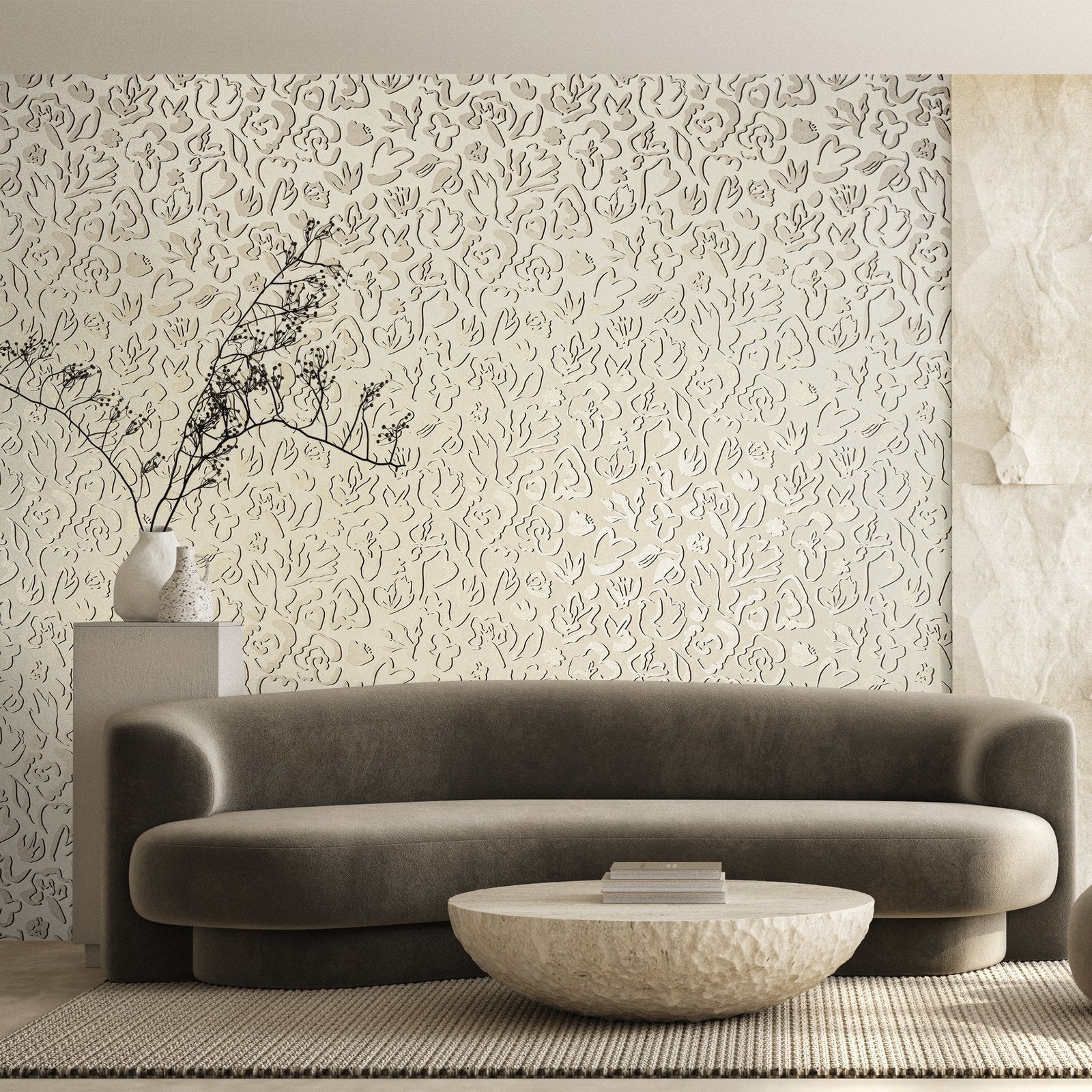 Fiore wallpaper in beige color - pattern number GH65331-23 - by Galerie in the Salt collection