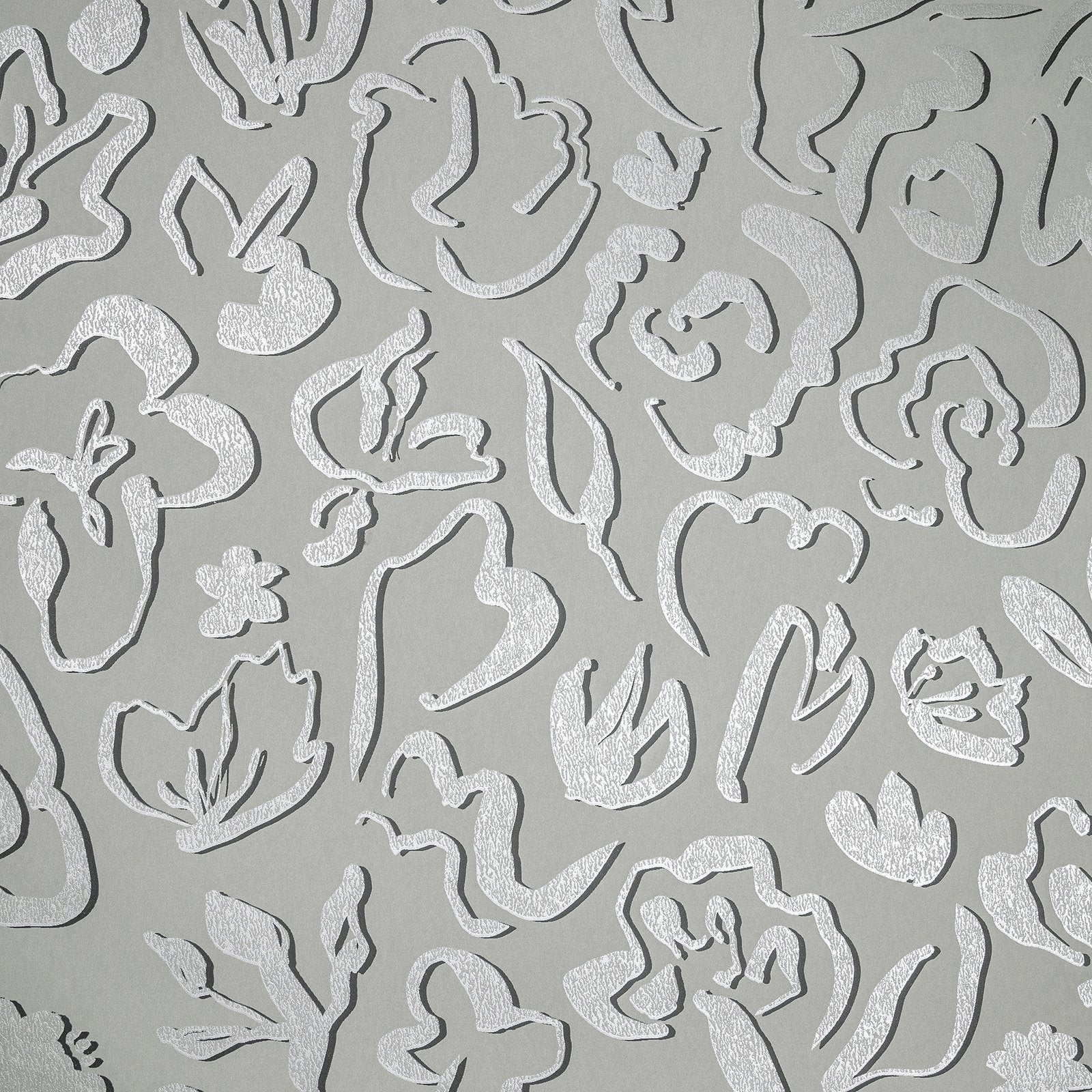 Fiore wallpaper in silver grey color - pattern number GH65332-23 - by Galerie in the Salt collection