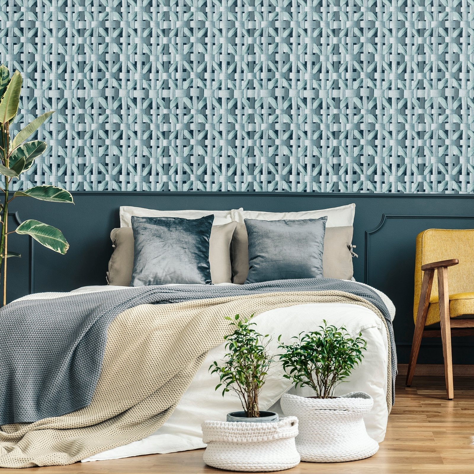 Octagonal Honeycomb wallpaper in green color - pattern number GH65337-23 - by Galerie in the Pepper collection