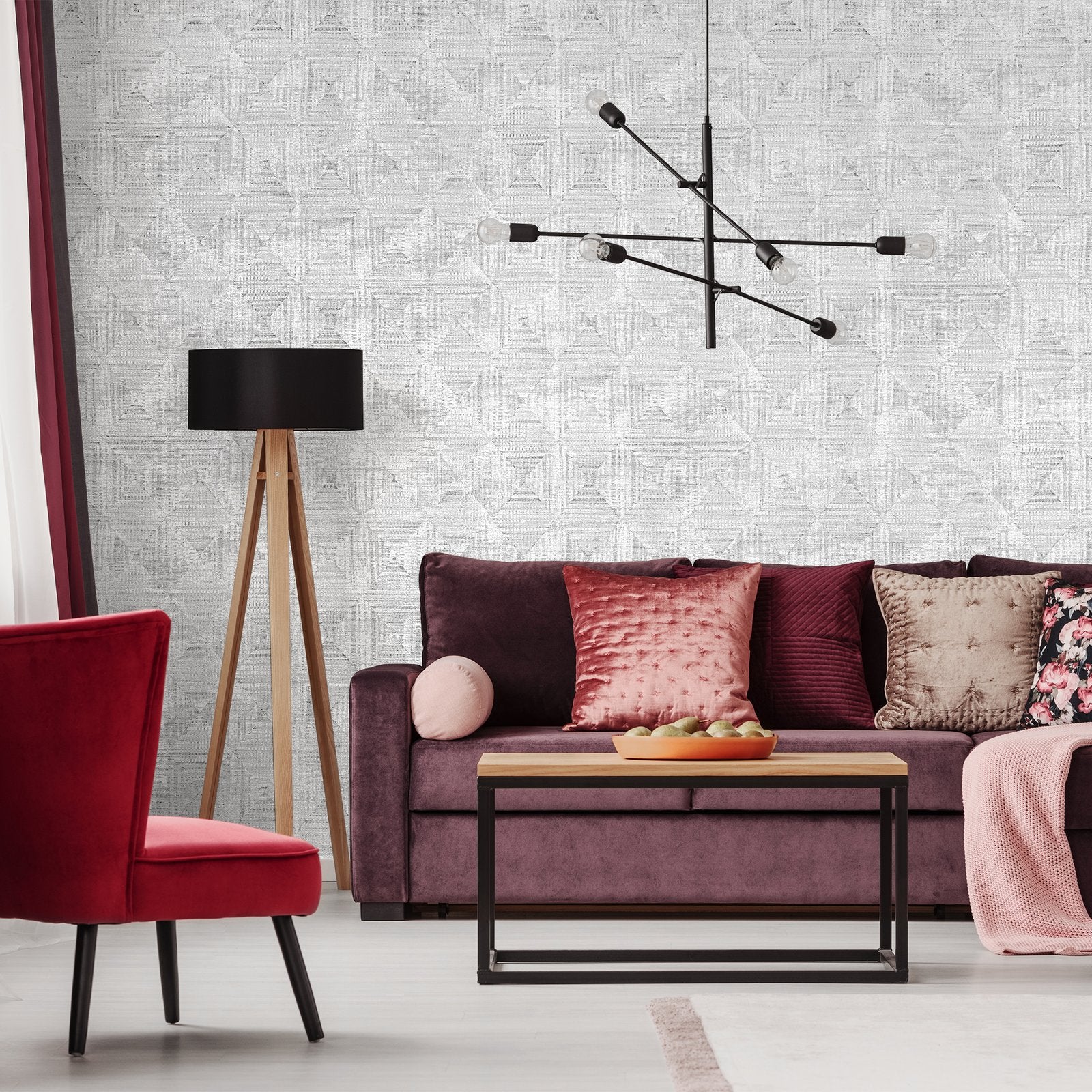 Raffia wallpaper in silver grey color - pattern number GH65349-23 - by Galerie in the Pepper collection