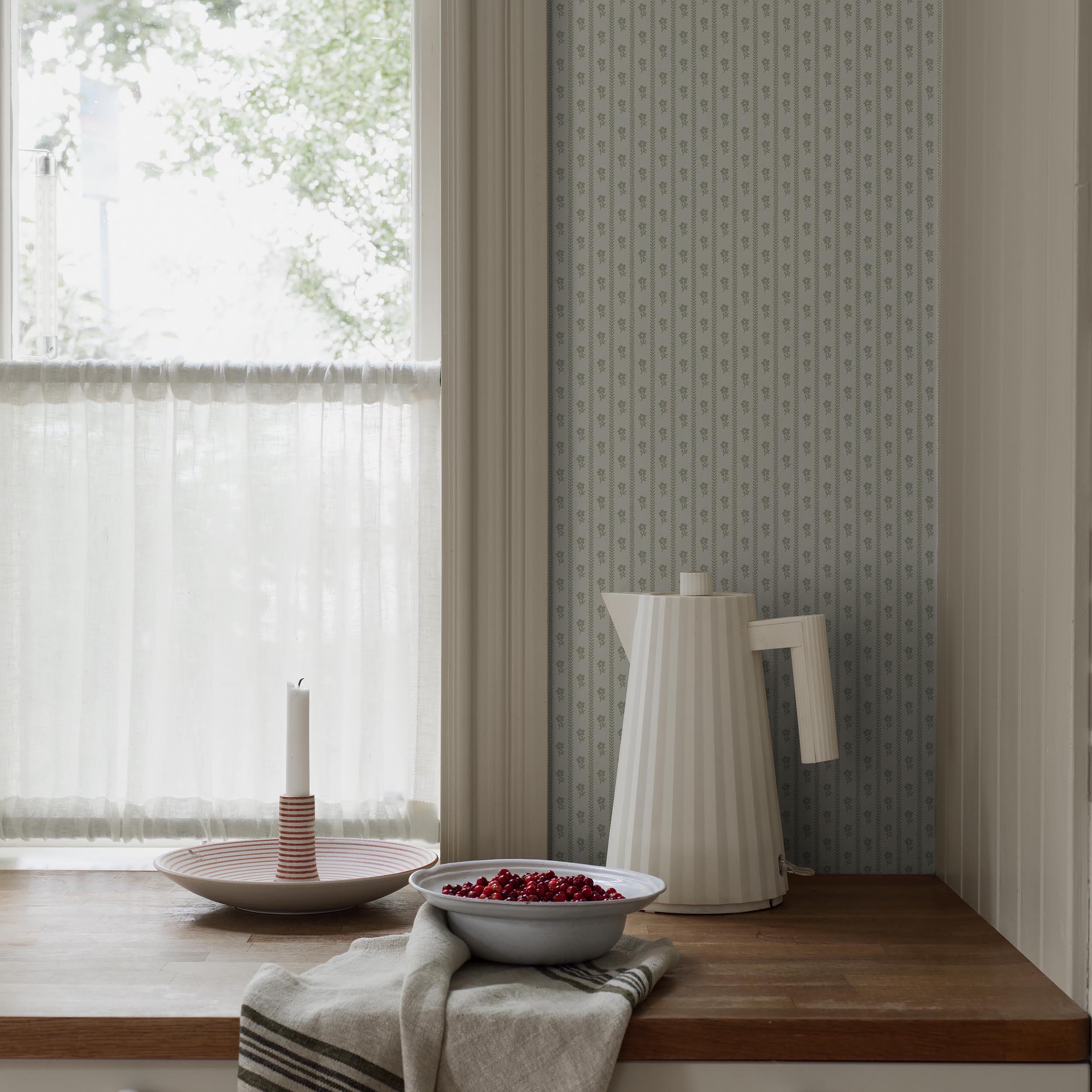 Lilla Lyckan Wallpaper in sage color - pattern number 6954 - by Schumacher in the Borastapeter collection