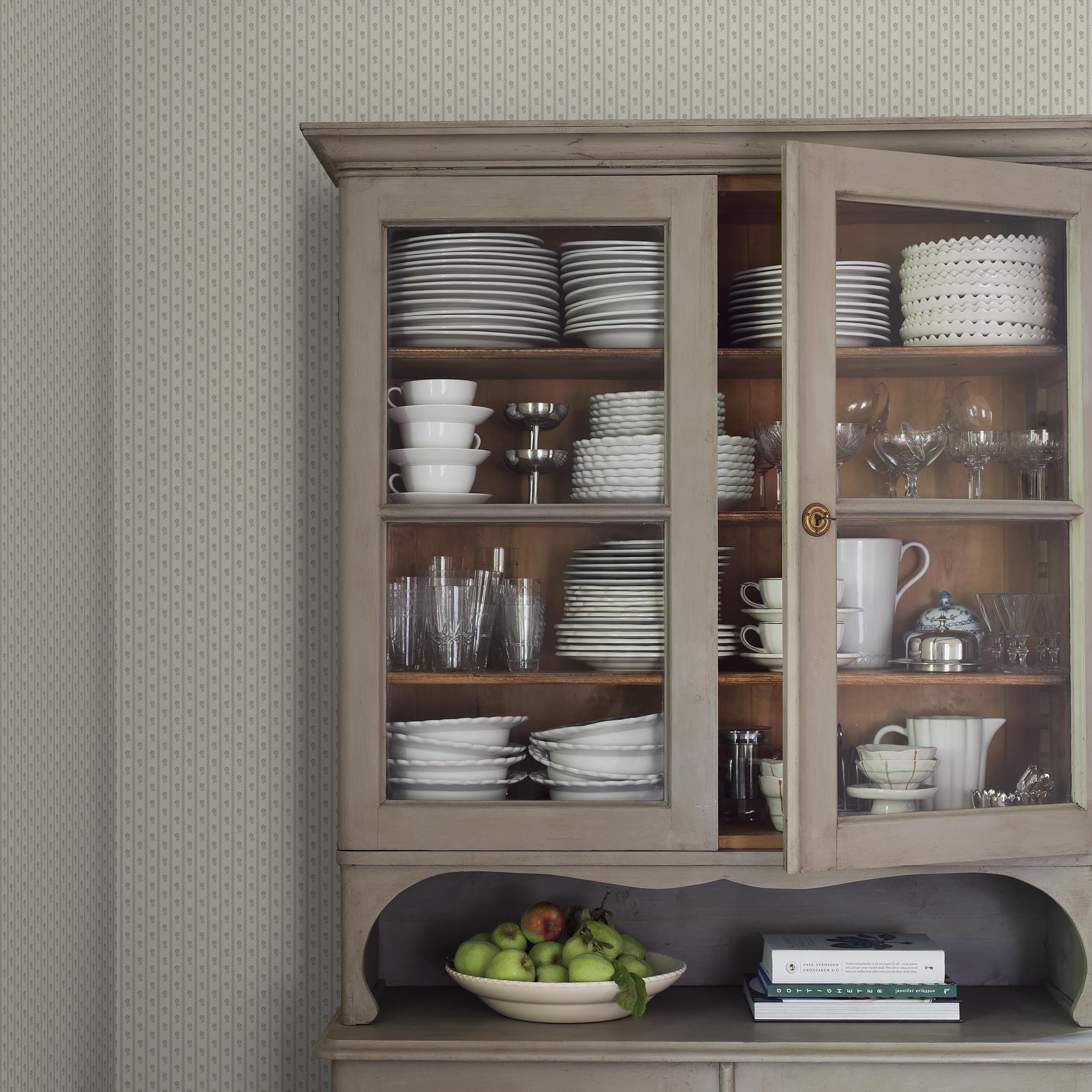 Lilla Lyckan Wallpaper in sage color - pattern number 6954 - by Schumacher in the Borastapeter collection