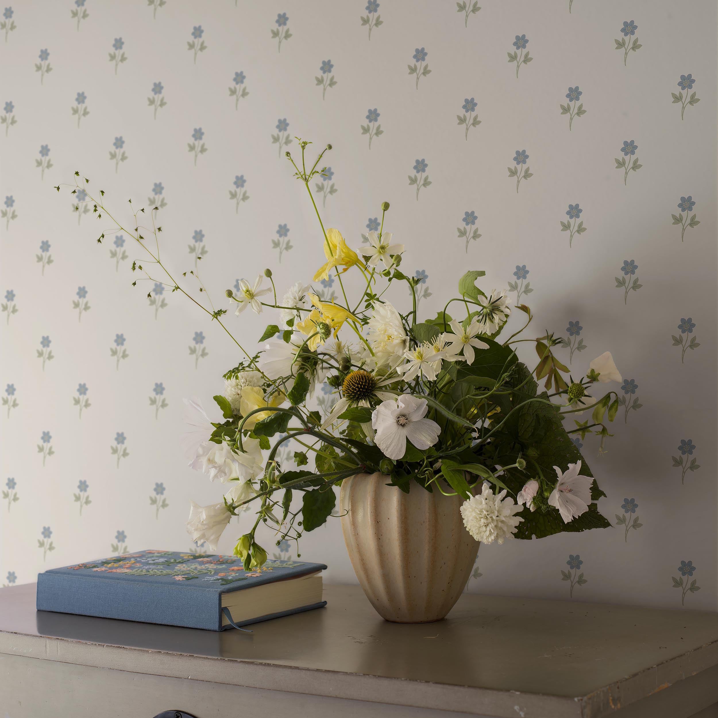 Anemone By Boråstapeter Wallpaper in blue color - pattern number 6974 - by Schumacher in the Borastapeter collection
