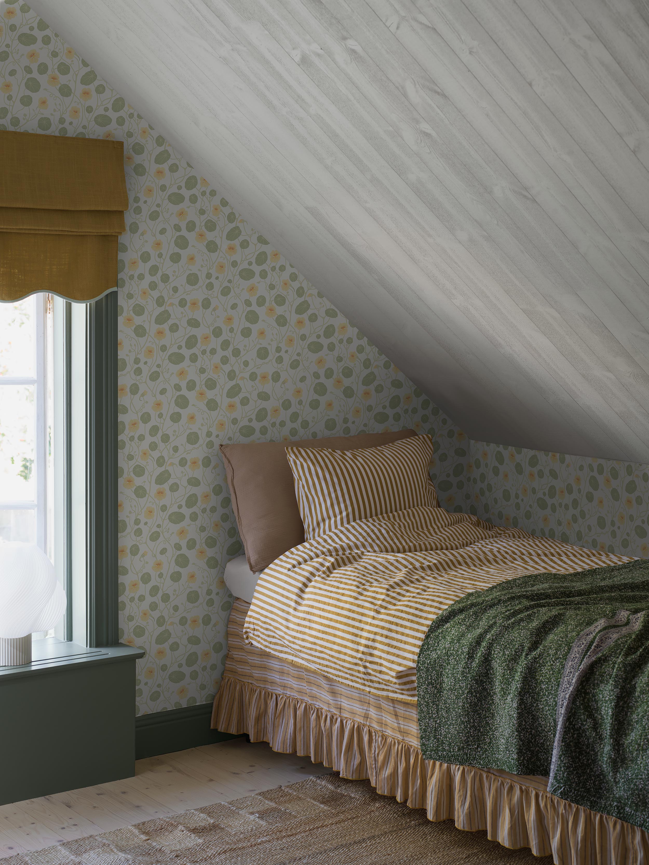 Krasse Wallpaper in yellow color - pattern number 6975 - by Schumacher in the Borastapeter collection