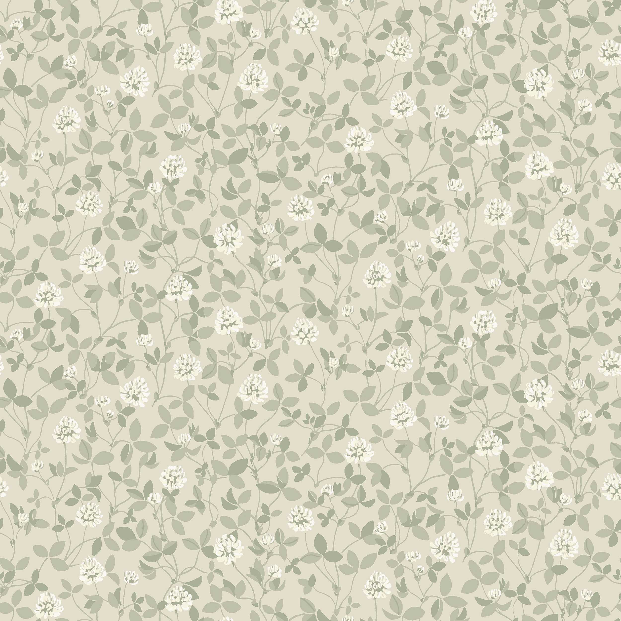Klöver Wallpaper in sage color - pattern number 6977 - by Schumacher in the Borastapeter collection