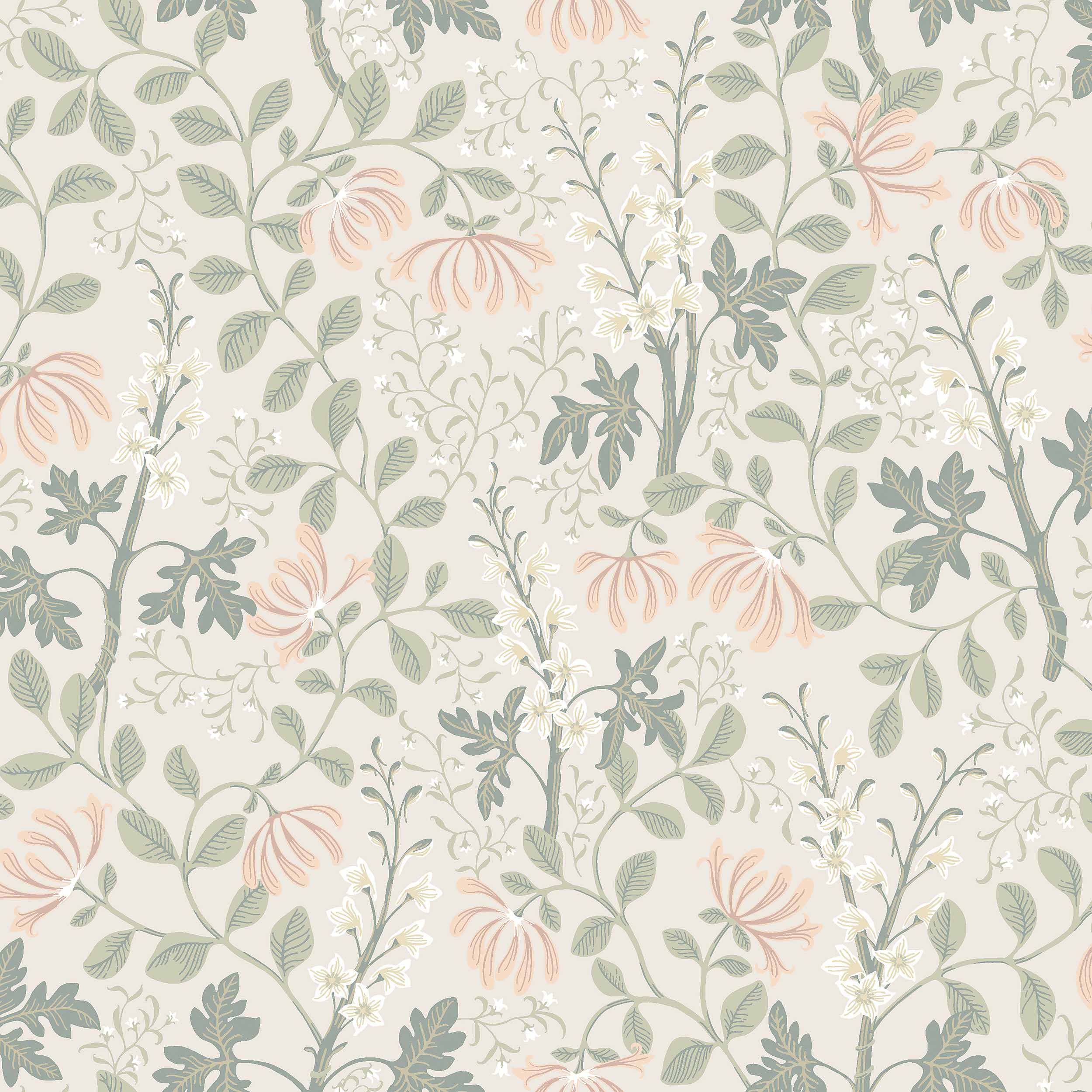 Trädgårdsfröjd Wallpaper in sage color - pattern number 6983 - by Schumacher in the Borastapeter collection