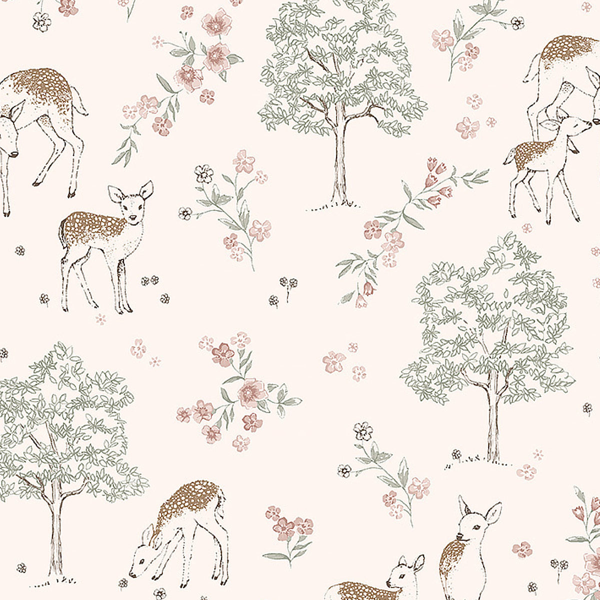 Deer Love wallpaper in blush color - pattern number 7473 - by Schumacher in the Borastapeter collection