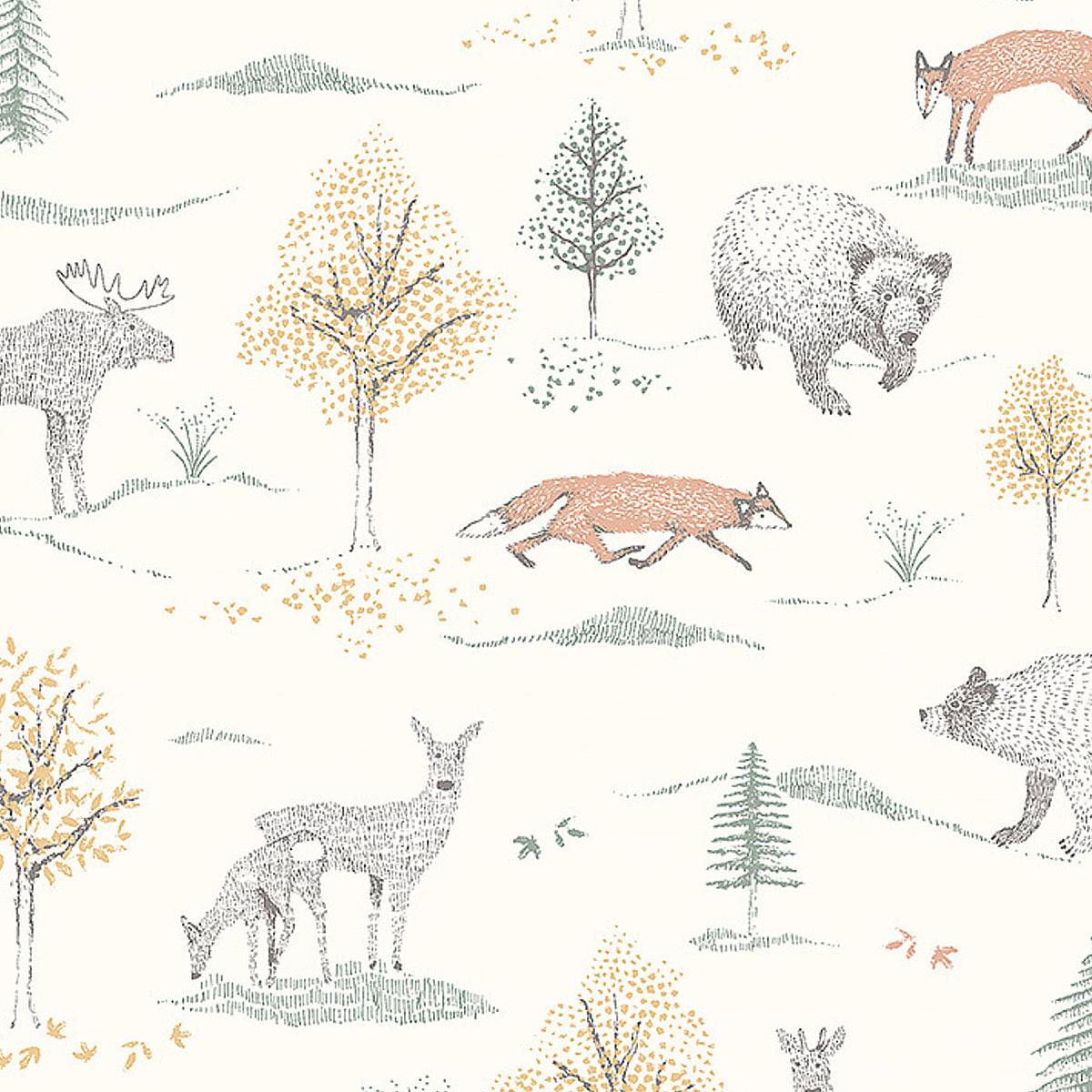 Up North fabric in ivory color - pattern number 7479 - by Schumacher in the Borastapeter collection