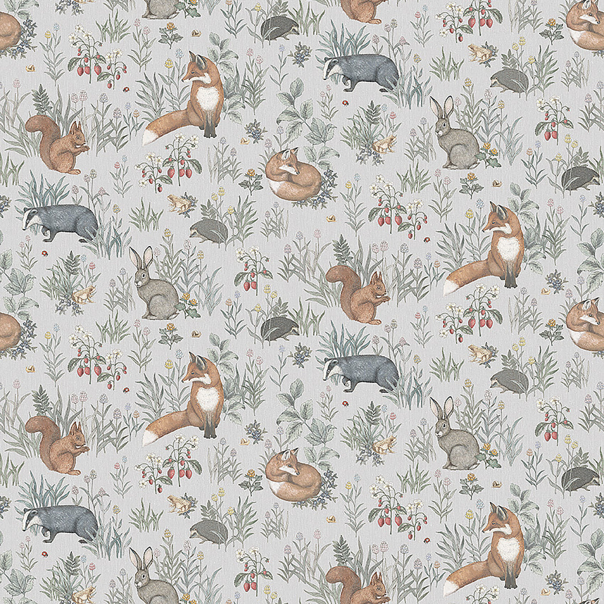 Forest Friends Mural fabric in multi color - pattern number 7480 - by Schumacher in the Borastapeter collection