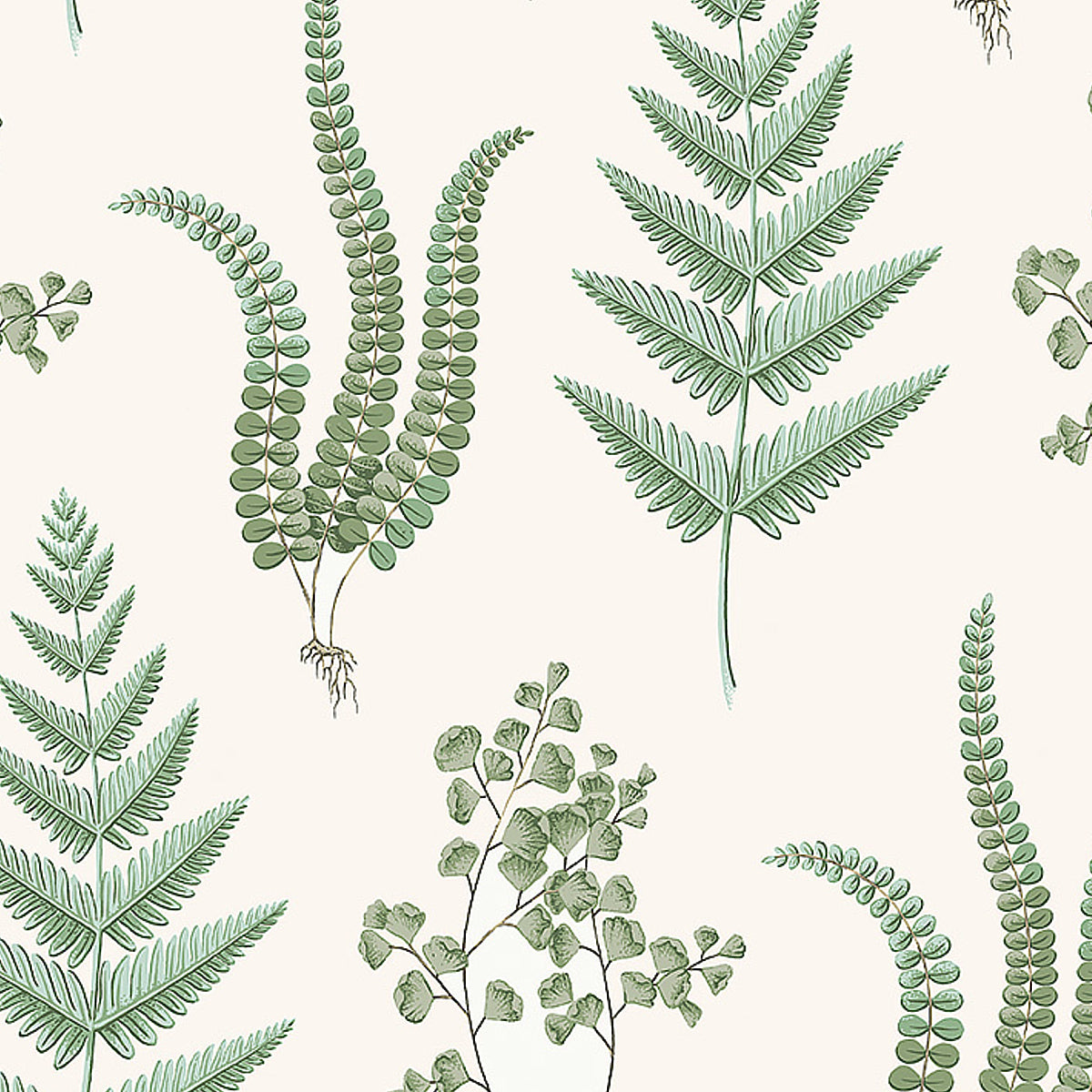 Herba fabric in leaf color - pattern number 7657 - by Schumacher in the Borastapeter collection