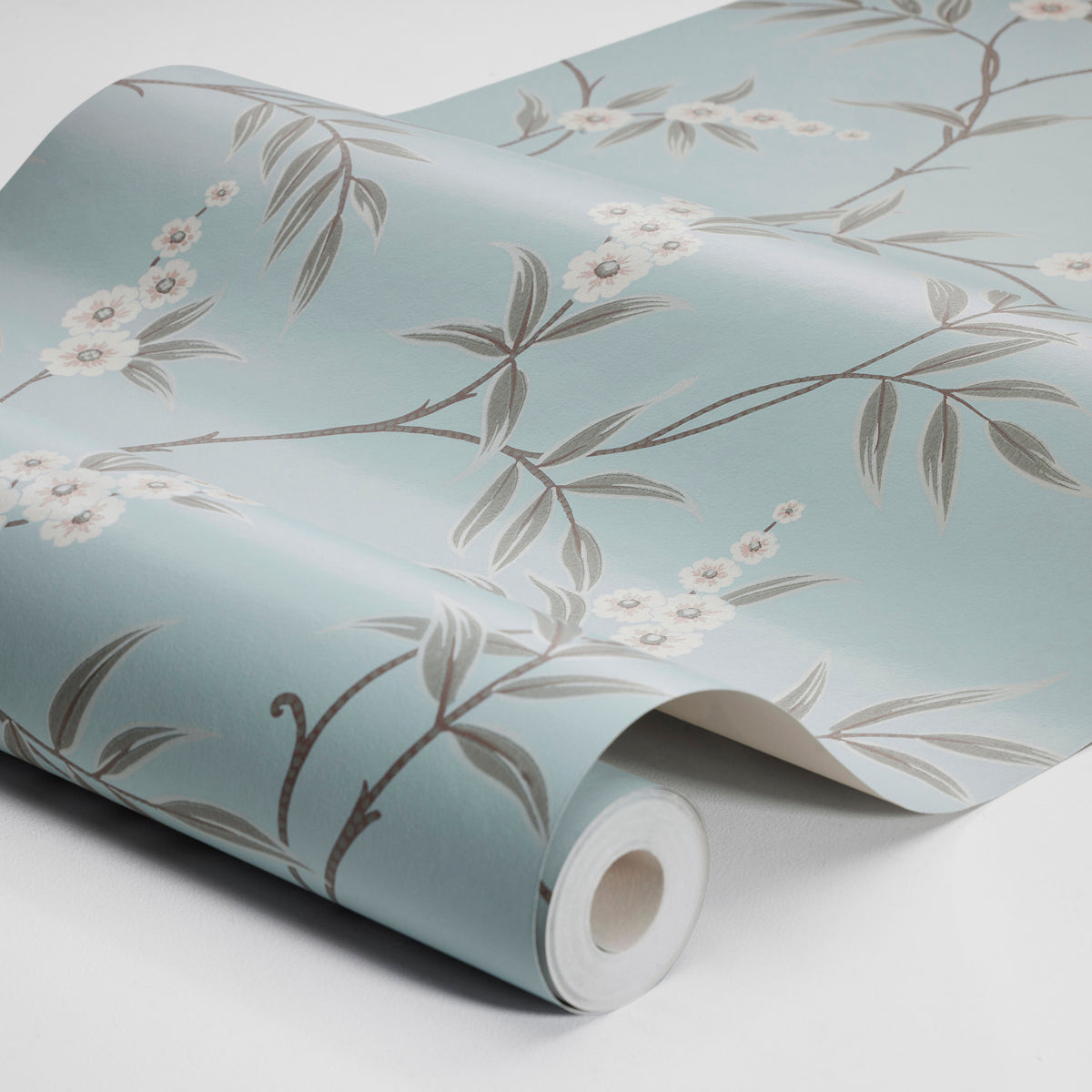 Floral Tree Wallpaper in sky color - pattern number 7762 - by Schumacher in the Borastapeter collection