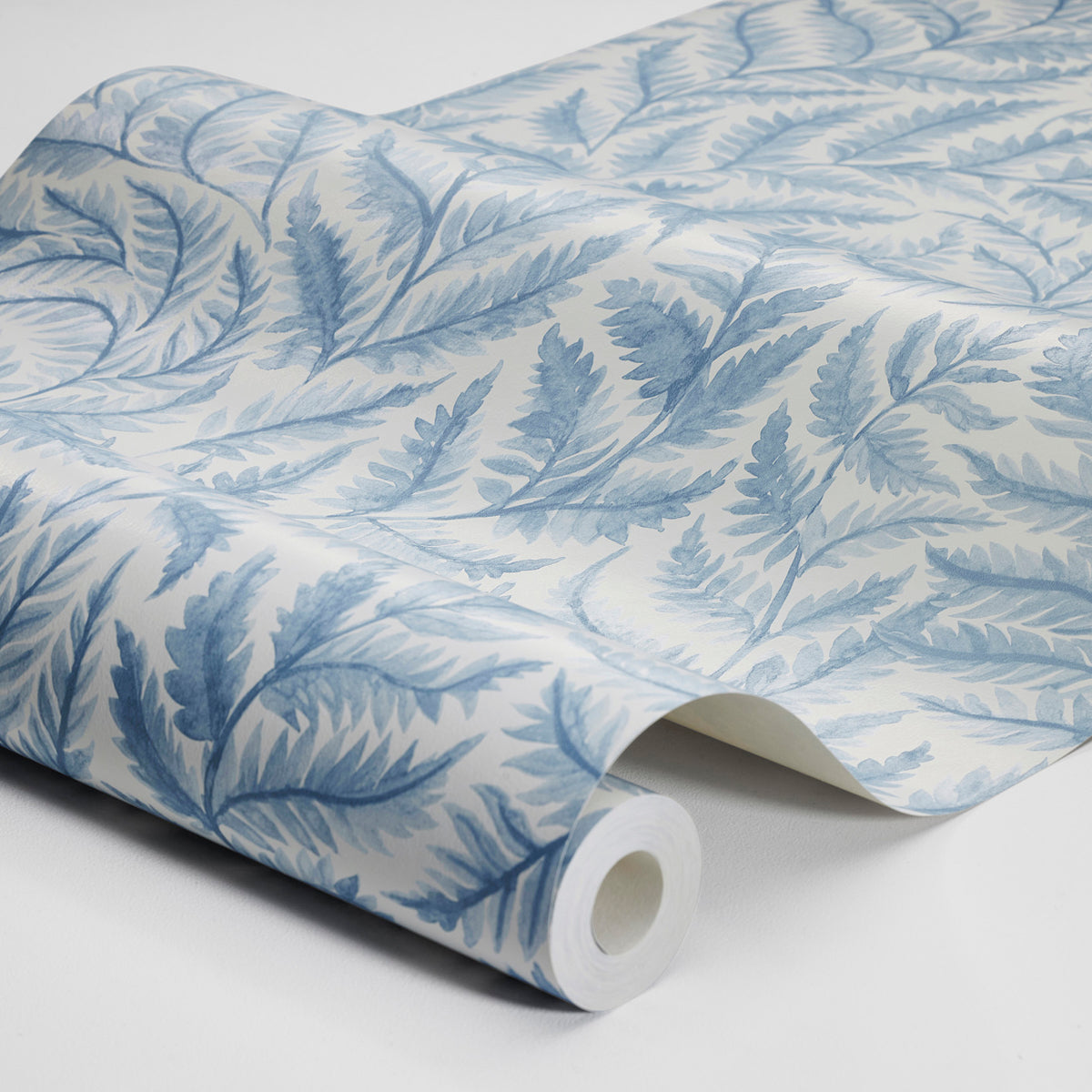 Ferns Wallpaper in blue color - pattern number 7790 - by Schumacher in the Borastapeter collection