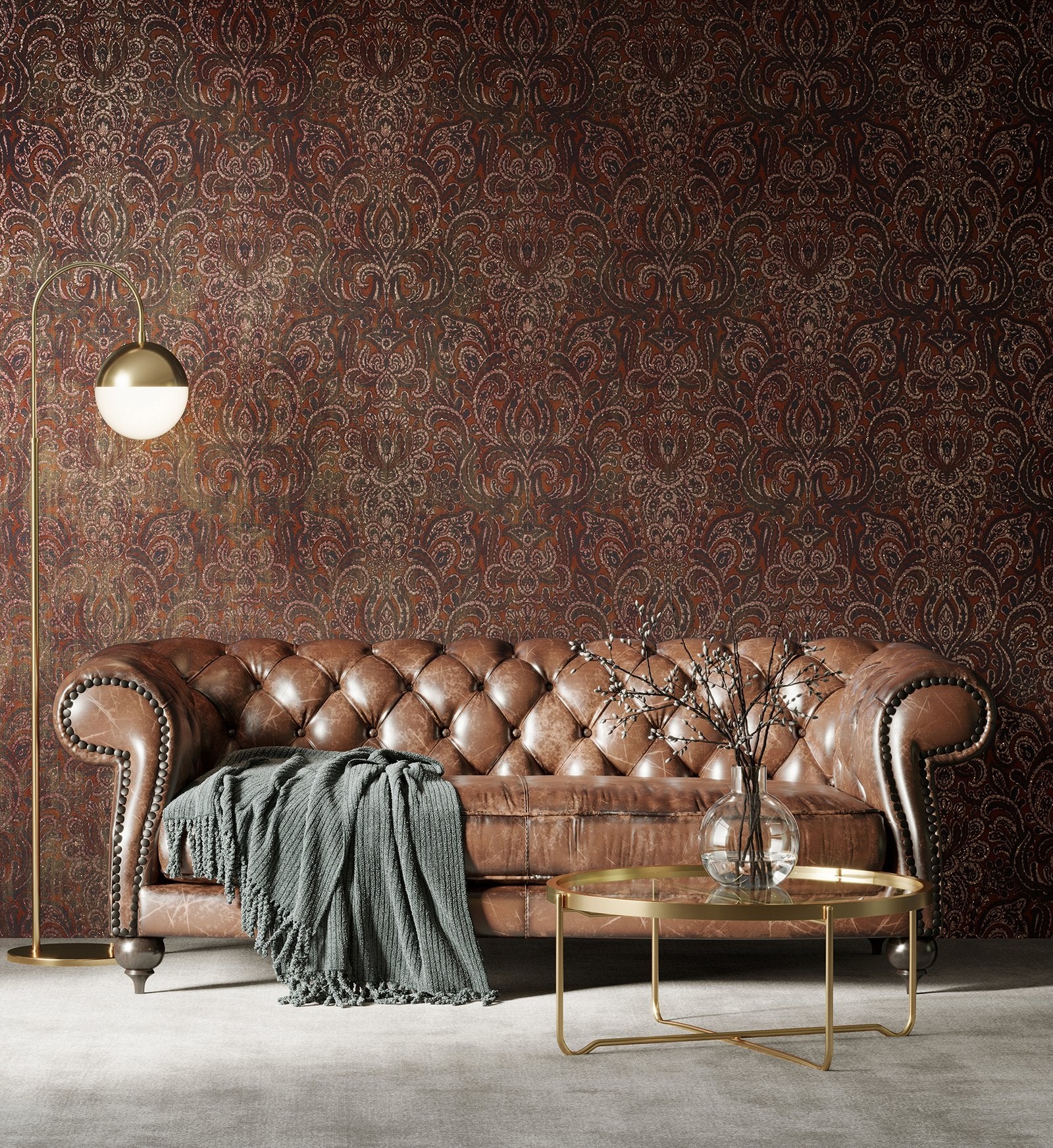 Aphrodite wallpaper in red color - pattern number 81199 - by Galerie in the Adonea collection