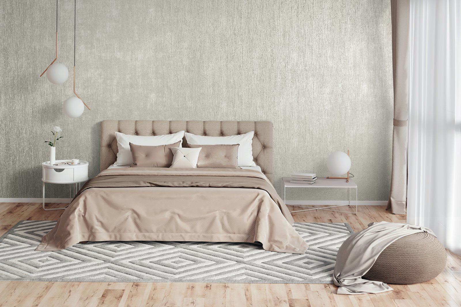 Neptun Fossil Grey wallpaper in silver grey color - pattern number GH81208-23 - by Galerie in the Universe collection