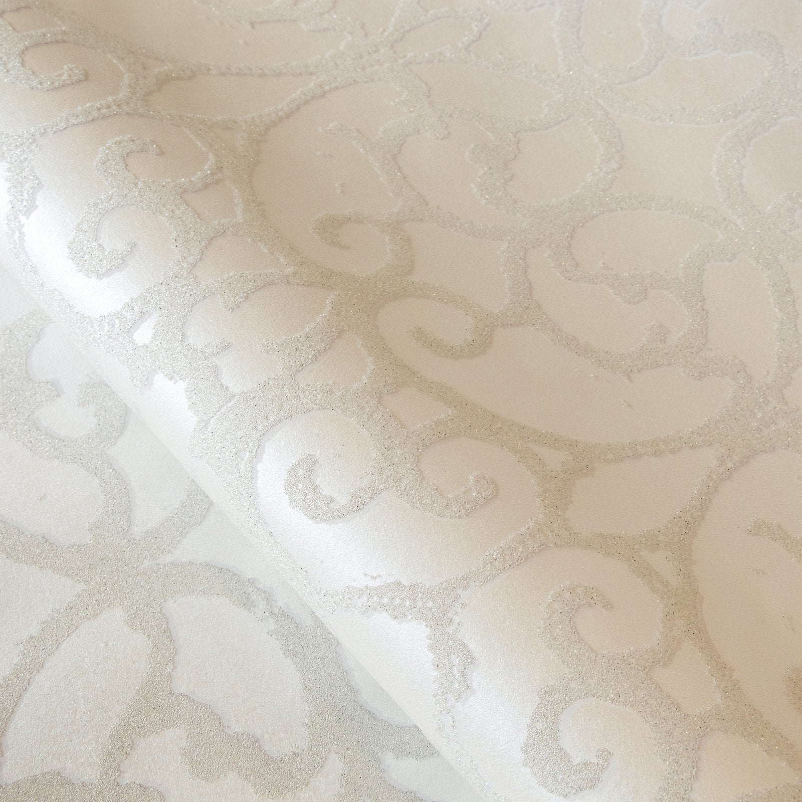 Pluto Pearl White wallpaper in white color - pattern number GH81212-23 - by Galerie in the Universe collection